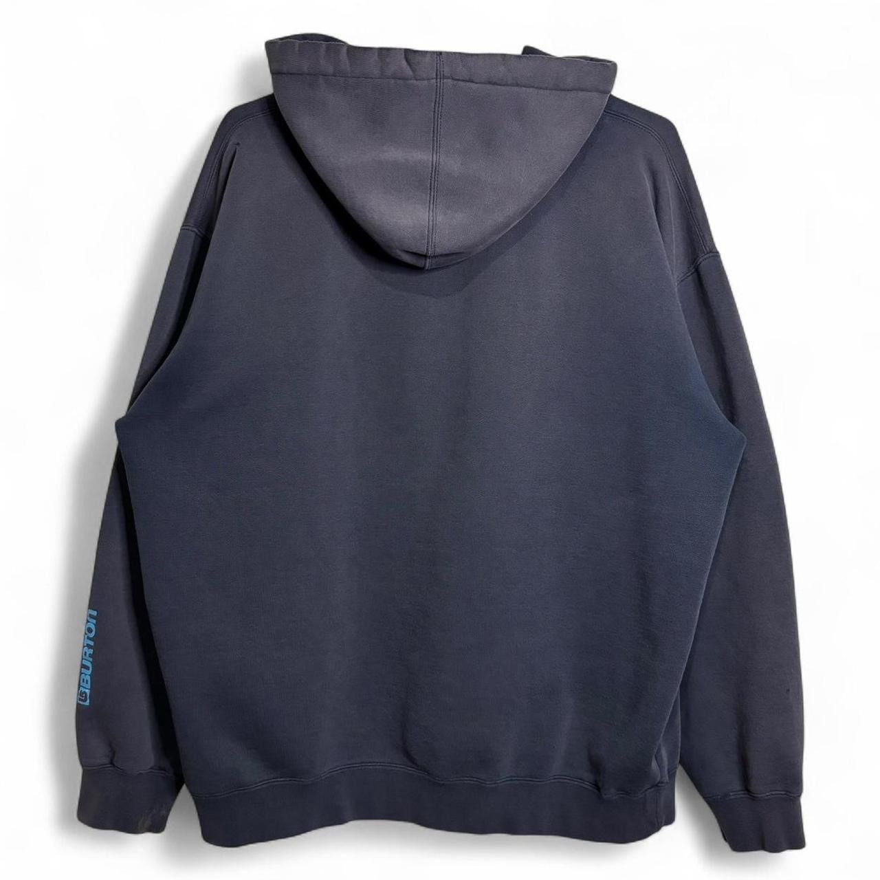 Burton × Vintage Vintage 90s Burton Sunfaded Navy Graphic Hoodie Size US XL / EU 56 / 4 - 9 Thumbnail