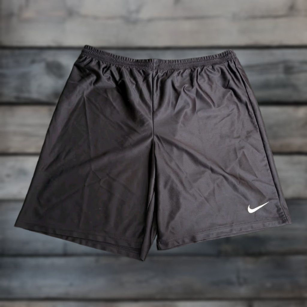 Nike Nike Team Shorts Vintage Men L Shiny Black 90s Sports Soccer Running Satin Elastic Waist Drawstring No Pockets Size US 33 - 1 Thumbnail
