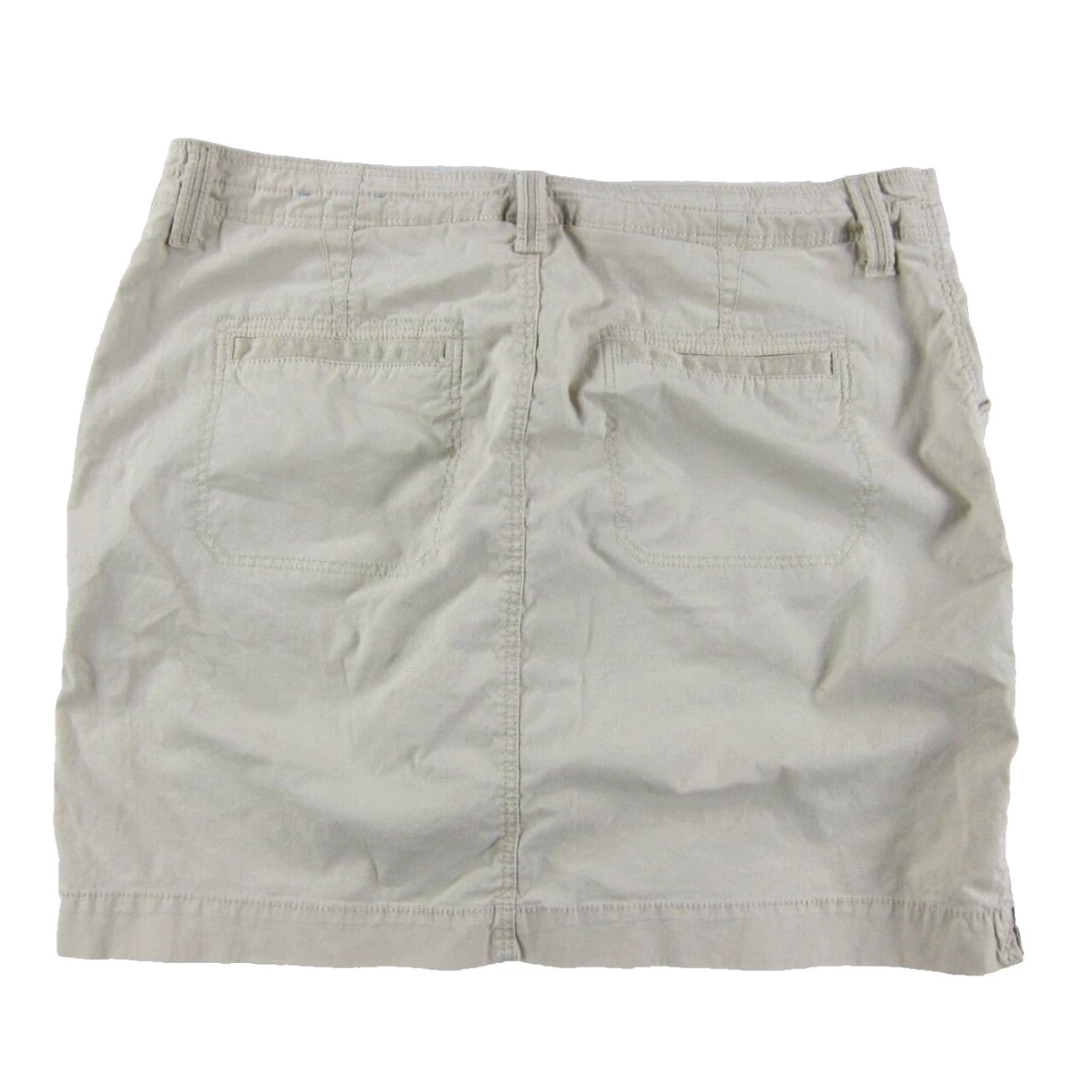 Vintage Chico's Tan Brown Cotton Stretch Built In Shorts Pocket Skirt Skort Woman 12 - Chico's Size 34" / US 12 / IT 48 - 2 Thumbnail