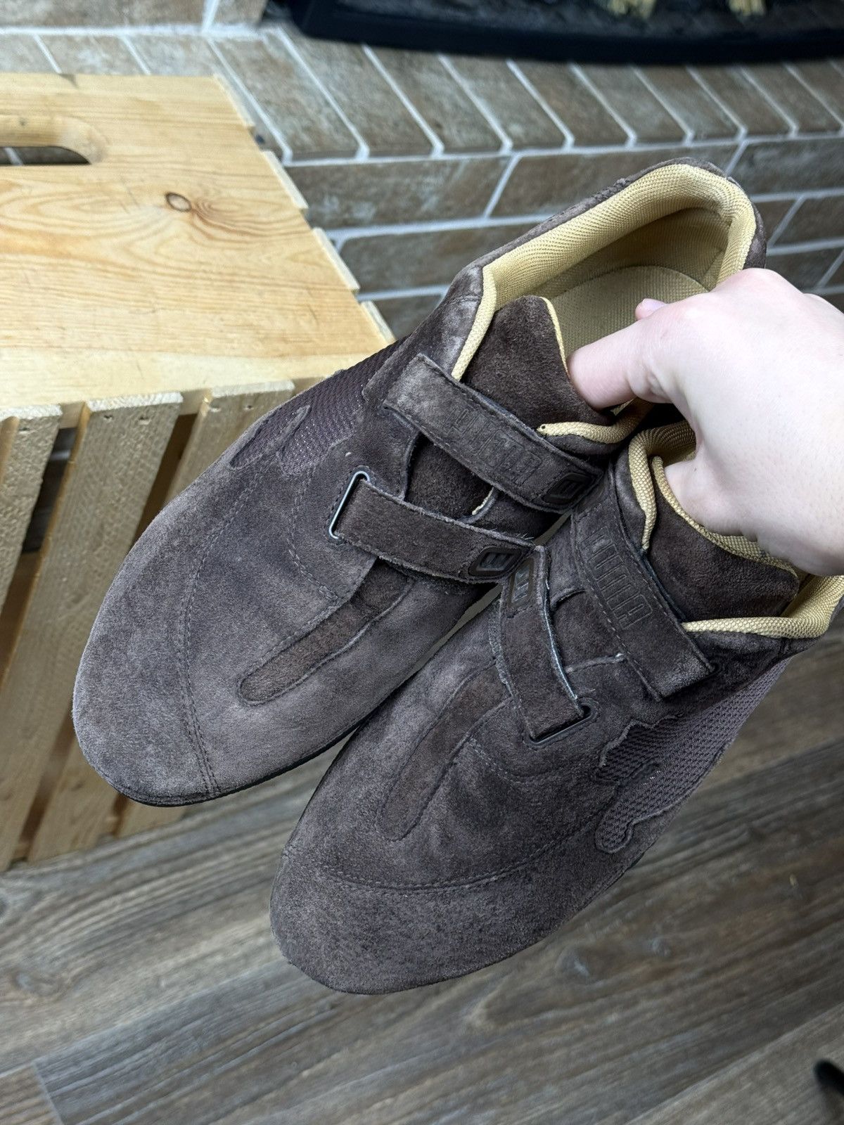Puma Vintage Puma Y2K Induction Speedcat Brown Suede Strap Shoes Size US 10 / EU 43 - 5 Thumbnail
