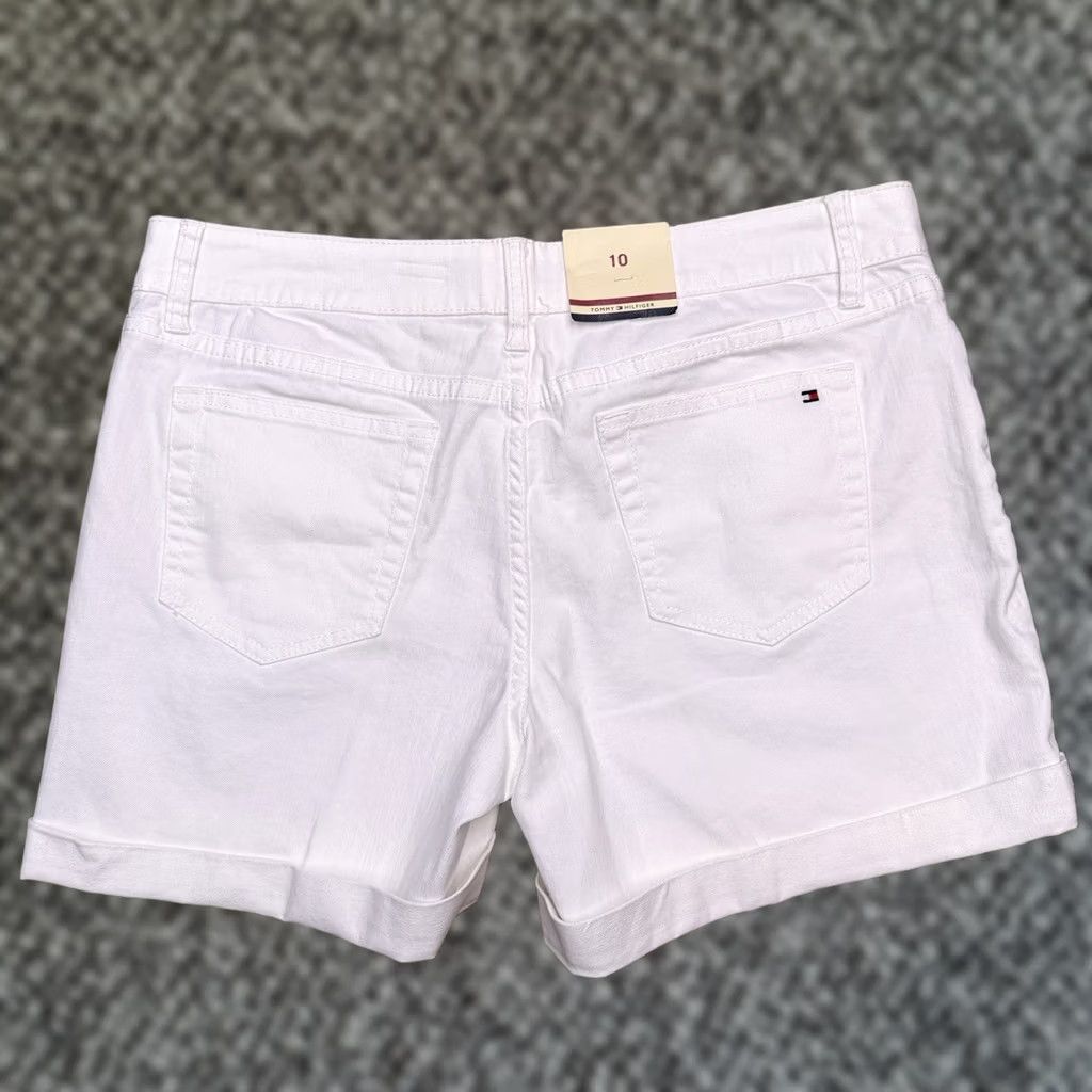 Tommy Hilfiger Tommy Hilfiger Denim Shorts Womens 10 White Mid Rise Cuffed New Size 32" / US 10 / IT 46 - 1 Thumbnail