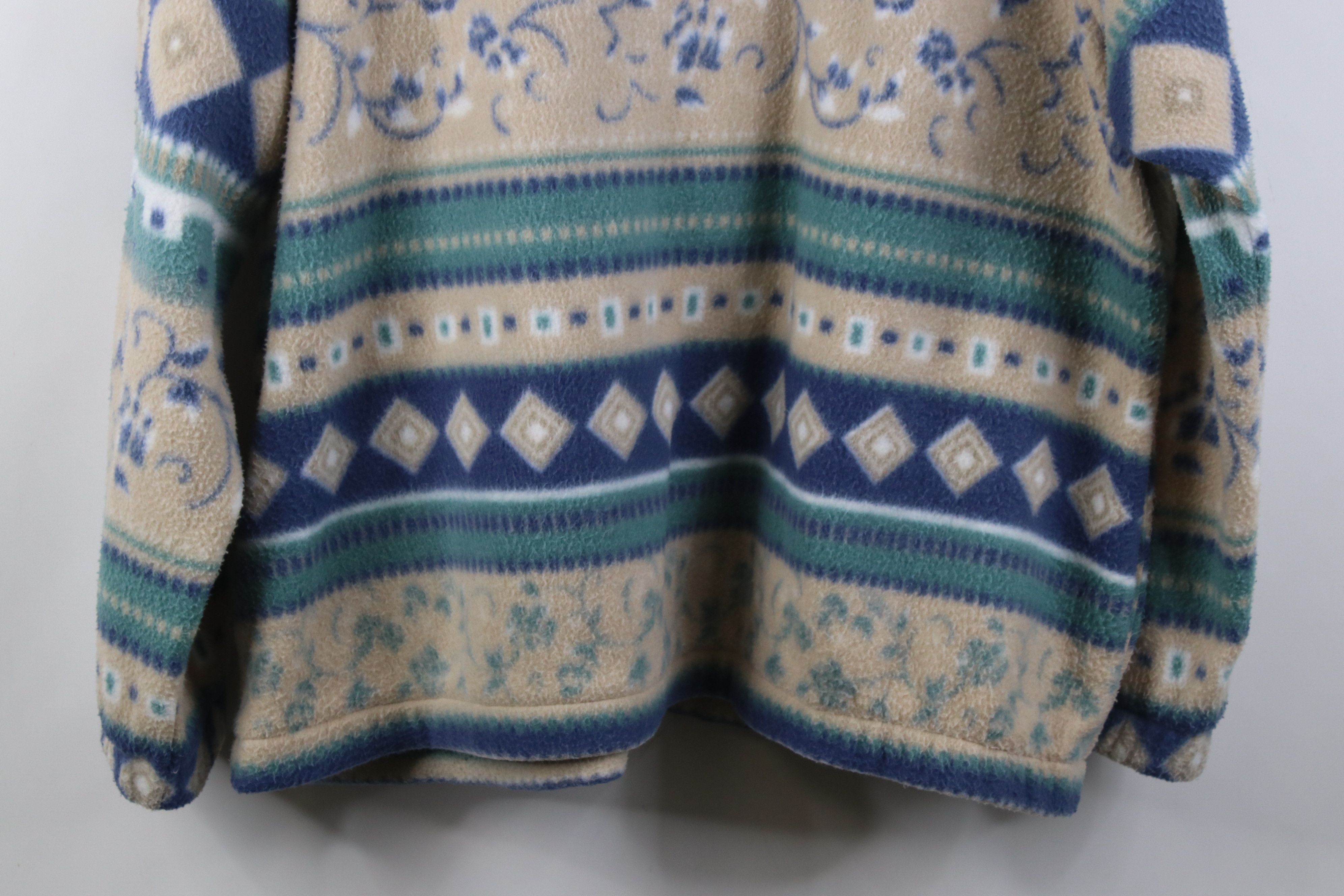 Vintage Vintage 90s Streetwear Fair Isle Fleece Full Zip Jacket Size XL / US 12-14 / IT 48-50 - 12 Thumbnail