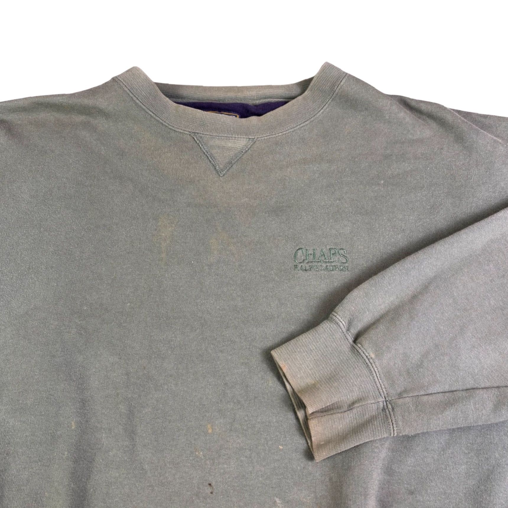 Ralph Lauren VINTAGE Chaps Ralph Lauren Sweatshirt Mens Large GreenCrewneck Faded 90s Size US L / EU 52-54 / 3 - 2 Thumbnail