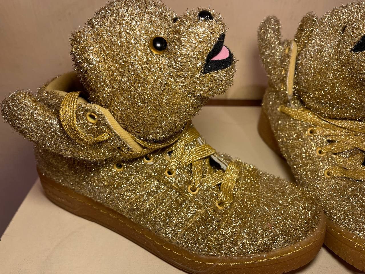 Adidas × Jeremy Scott ADIDAS JEREMY SCOTT sneakers, BEAR, Tinsel Gold shoes G96188 Size US 9 / EU 42 - 3 Thumbnail