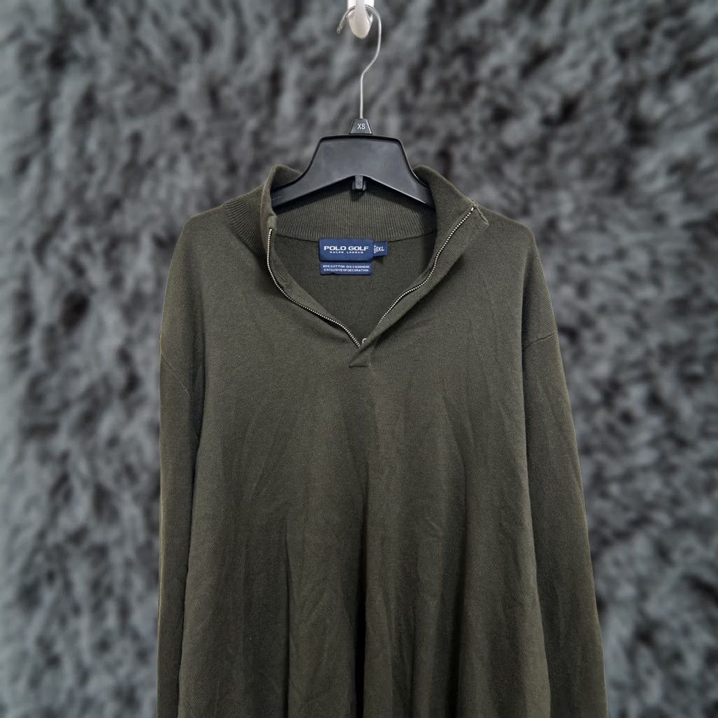 Polo Ralph Lauren Polo Ralph Lauren Mens Sweater XL Cashmere Cotton 1/4 Zip Green Pullover Size US XL / EU 56 / 4 - 1 Thumbnail