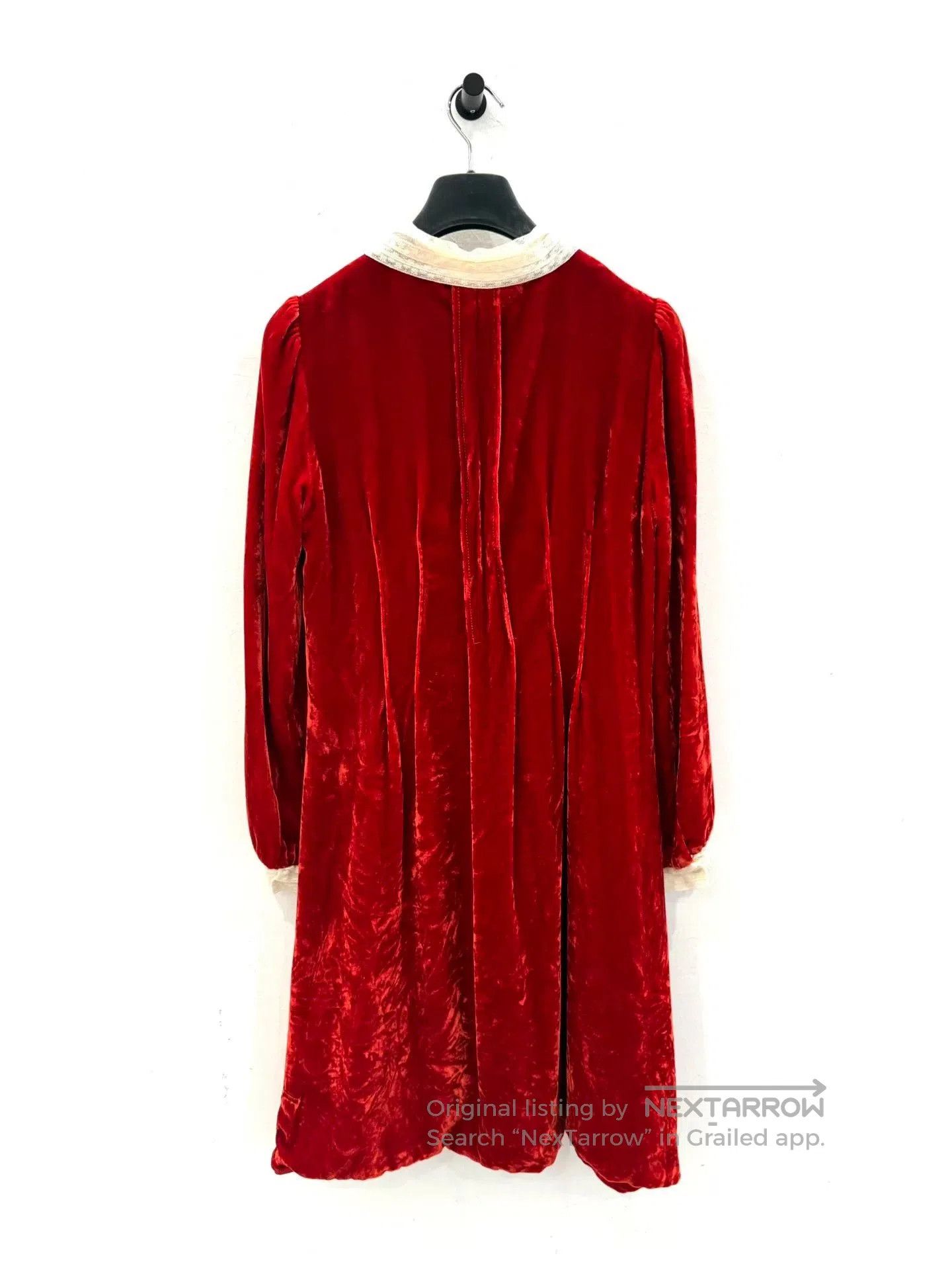 Dior Dior Red Velvet White Lace Women's Dress. Size XXS / US 00 / IT 34 - 3 Thumbnail