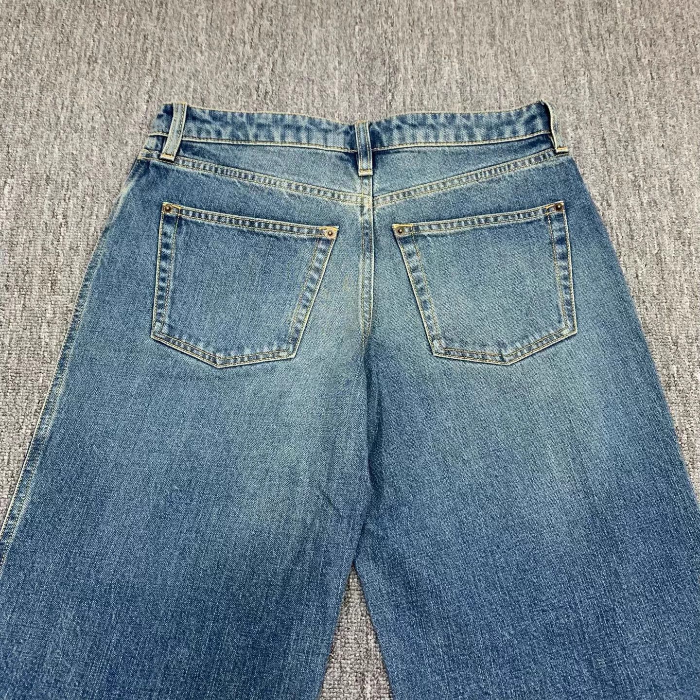 Louis Vuitton LV monogram patchwork wide-leg washed jeans Size 26" / US 2 / IT 38 - 4 Thumbnail