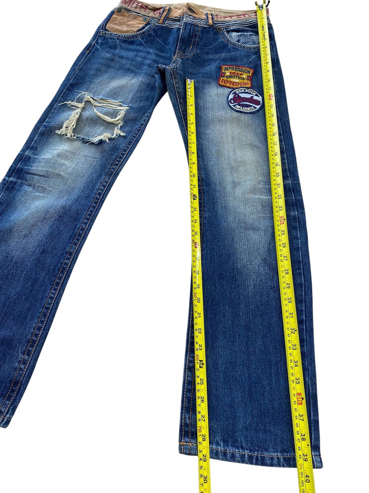 Japanese Brand Japanese Brand Light Wash Patches Style Straight Leg Jeans Size US 30 / EU 46 - 8 Thumbnail