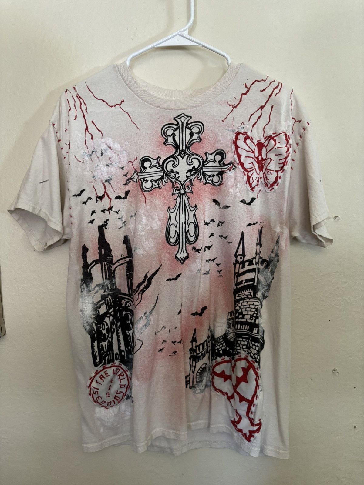 Other Custom Gothic Cross Patchwork Distressed T-Shirt Size US XL / EU 56 / 4 - 2 Thumbnail