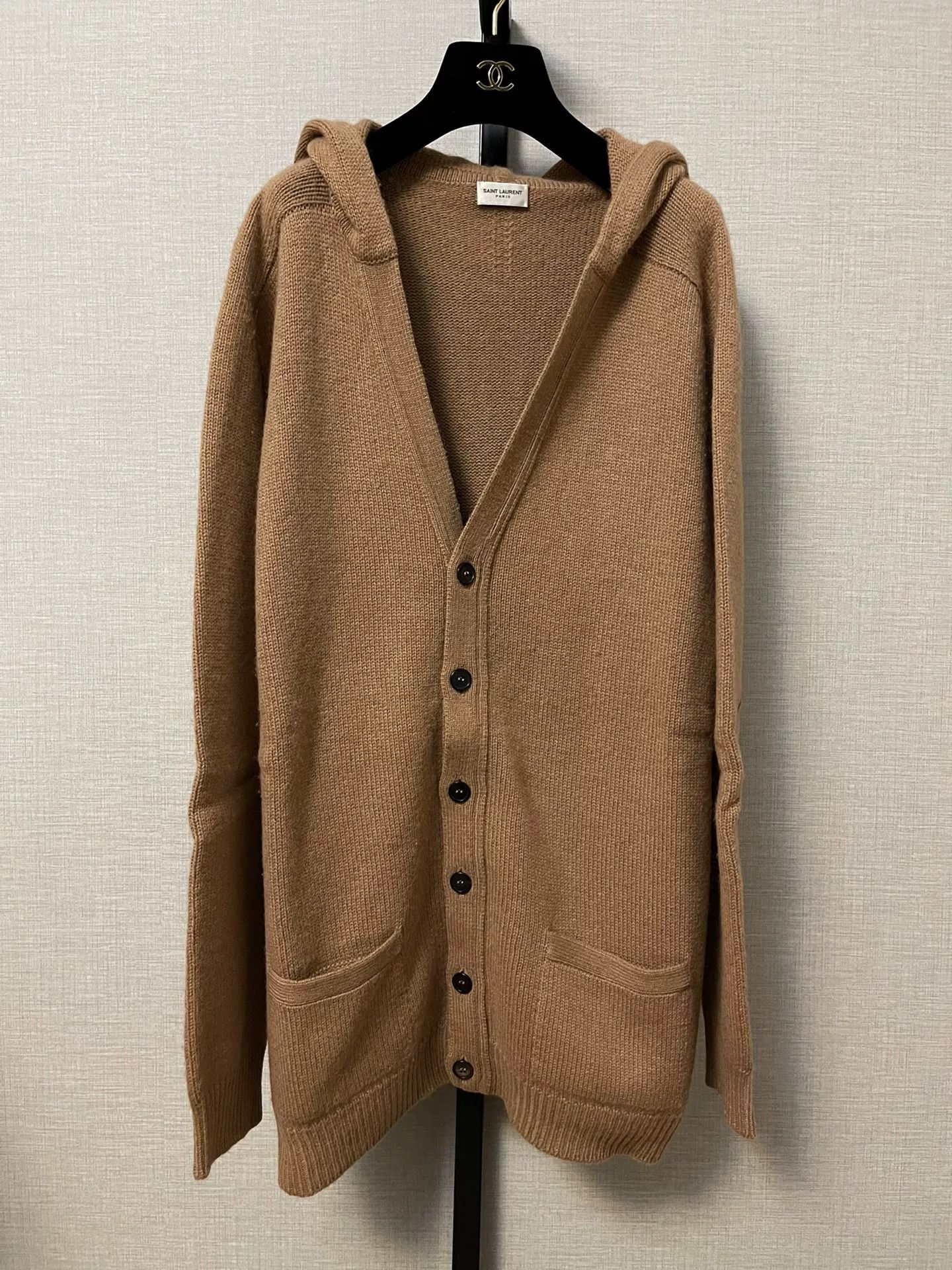 Saint Laurent Paris Saint Laurent Oversized Camel Hooded Cardigan Size US M / EU 48-50 / 2 - 1 Thumbnail