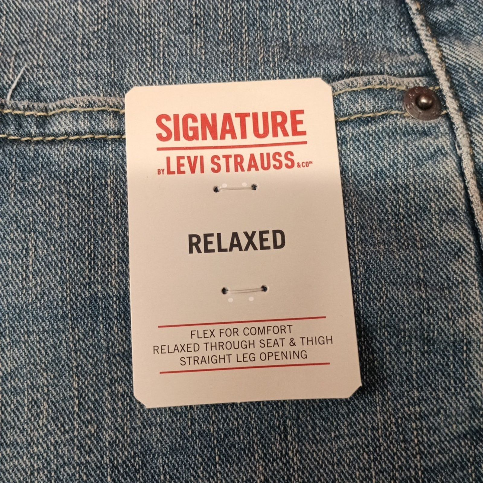 Levi's Signature By Levi Relaxed Jeans Mens 36x34 Blue Straight Leg Size US 36 / EU 52 - 5 Thumbnail