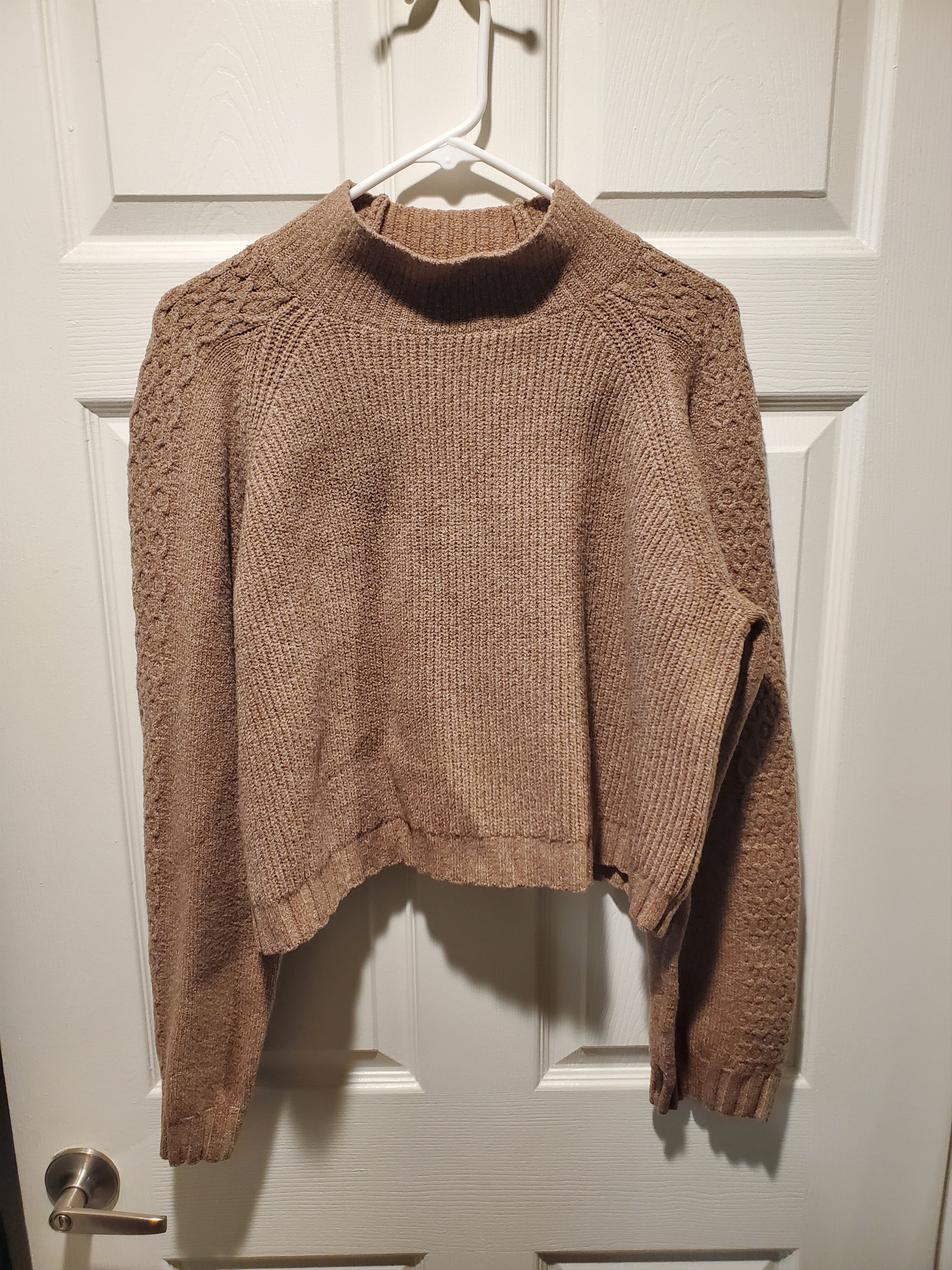 Other Wild Fable Beige Soft Cropped Knit Sweater-size XL Size XL / US 12-14 / IT 48-50 - 1 Thumbnail