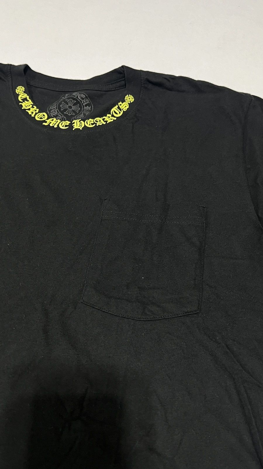 Chrome Hearts Chrome Hearts Yellow Neck Logo Tee Size US M / EU 48-50 / 2 - 3 Thumbnail