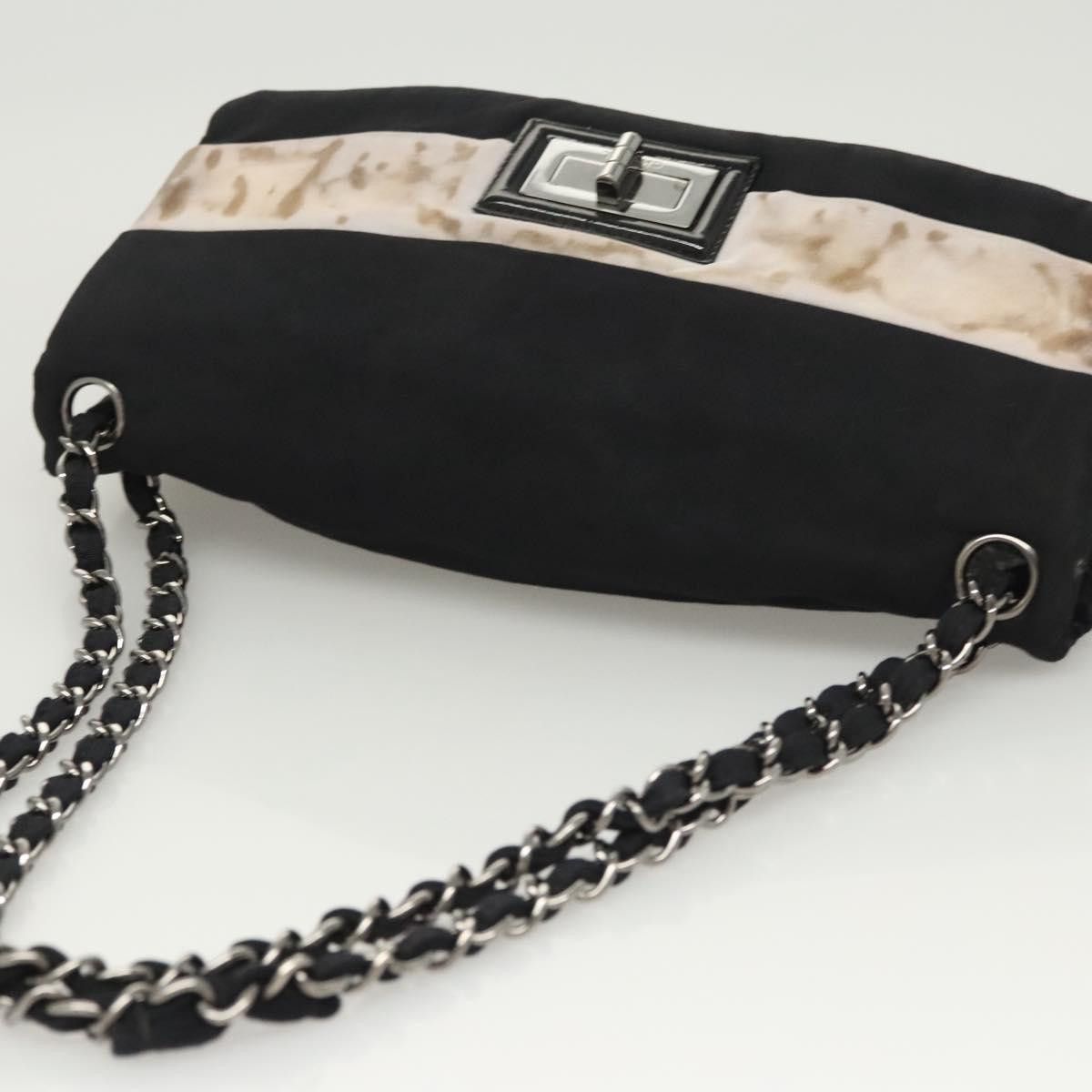 Chanel CHANEL Chain Shoulder Bag Nylon Black Silver CC Size ONE SIZE - 6 Thumbnail