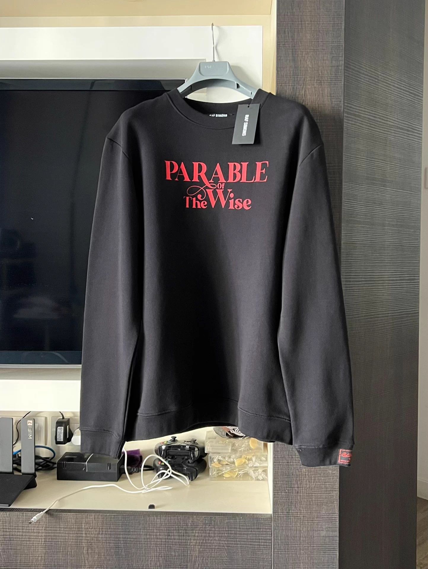 Raf Simons Raf Simons 22FW Logo Crewneck Sweater Black M Size US M / EU 48-50 / 2 - 1 Thumbnail