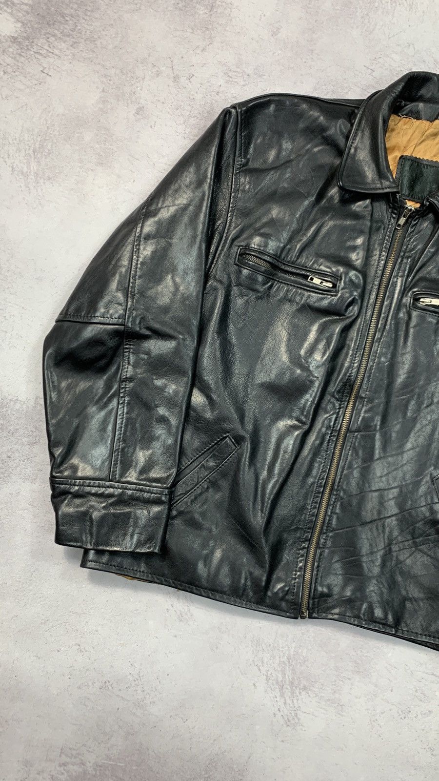 Vintage 90s Vintage Grunge Biker Leather Jacket Size US XL / EU 56 / 4 - 8 Thumbnail