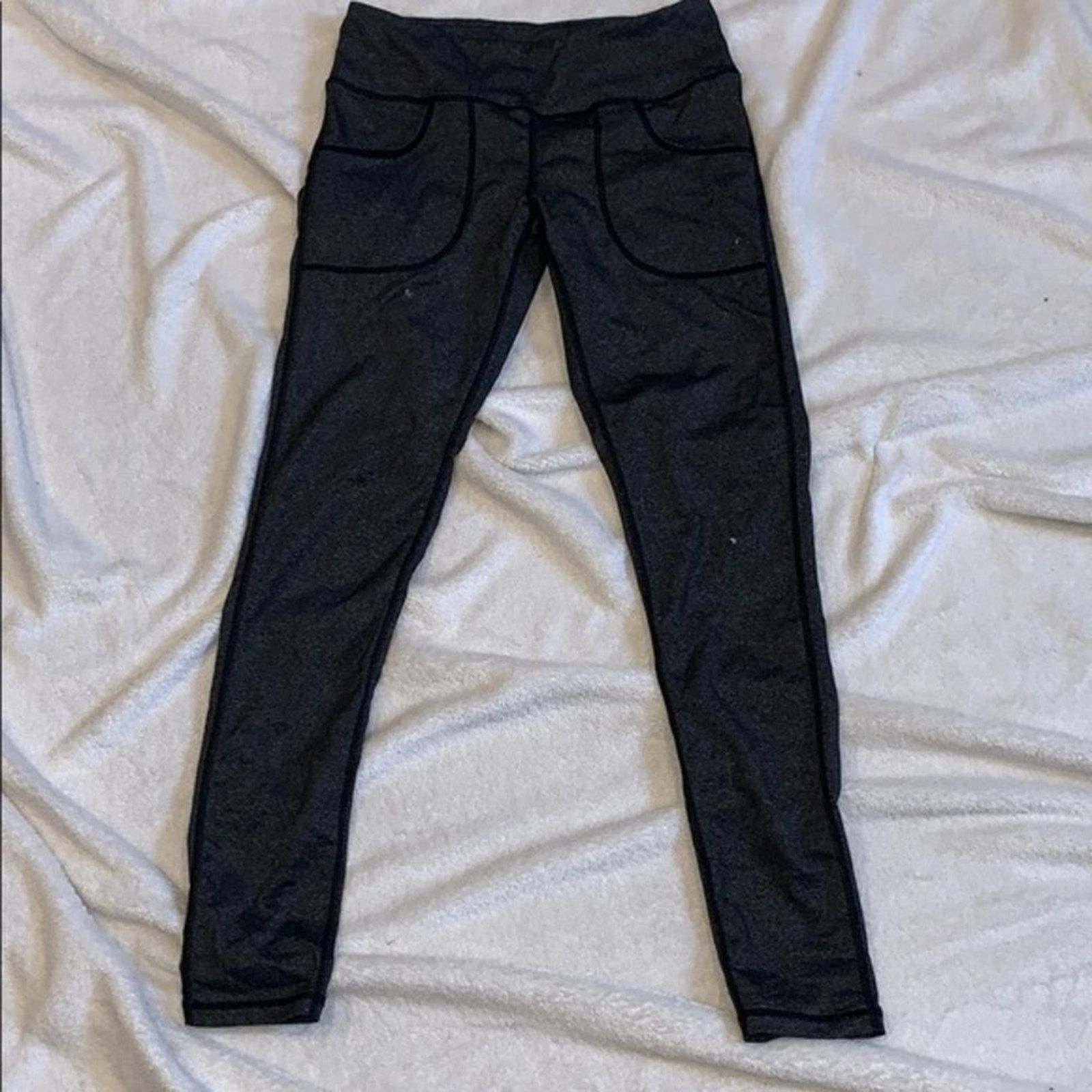 Other GWC Gray and Black Full-Length Leggings | Sz L Size 34" / US 12 / IT 48 - 2 Thumbnail