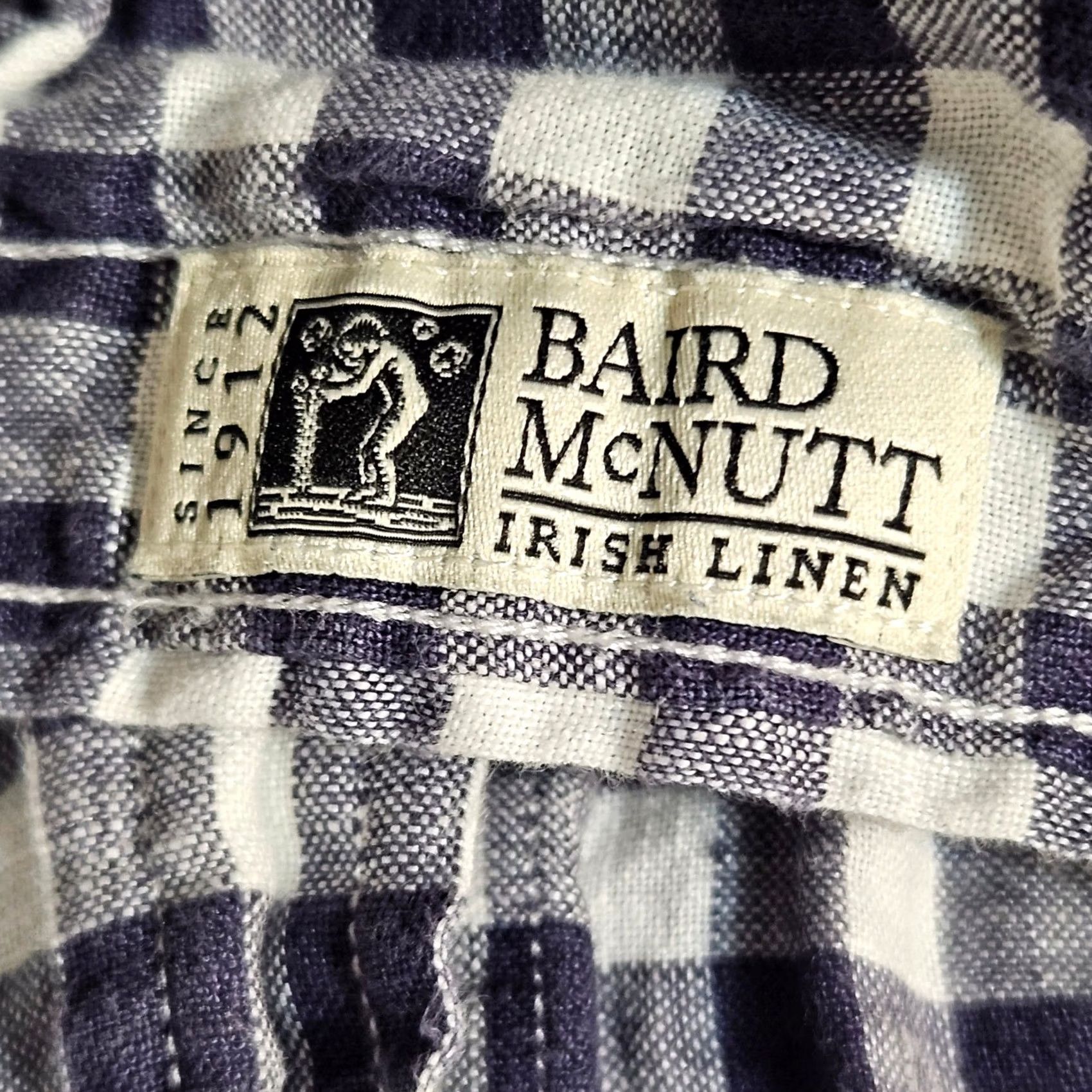 Brooks Brothers Brooks Brothers Regent Baird McNutt Linen Shirt Mens Large Blue Check Button Size US L / EU 52-54 / 3 - 4 Thumbnail