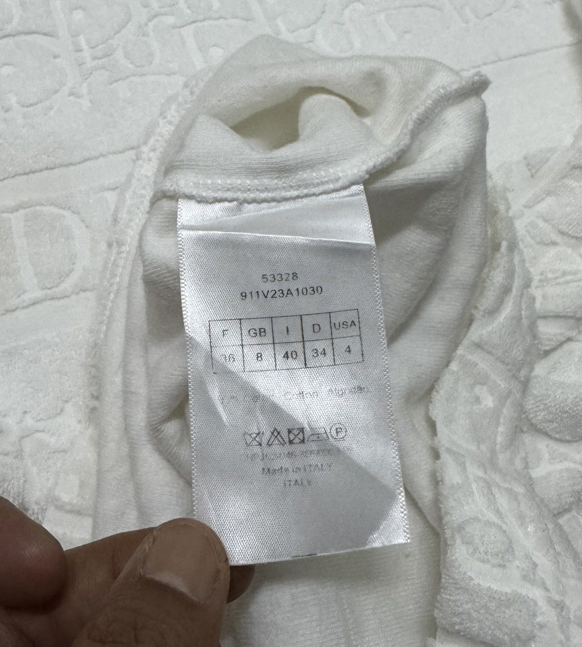 Dior CHRISTIAN DIOR White Terry Italy Shirt Size US S / EU 44-46 / 1 - 8 Thumbnail