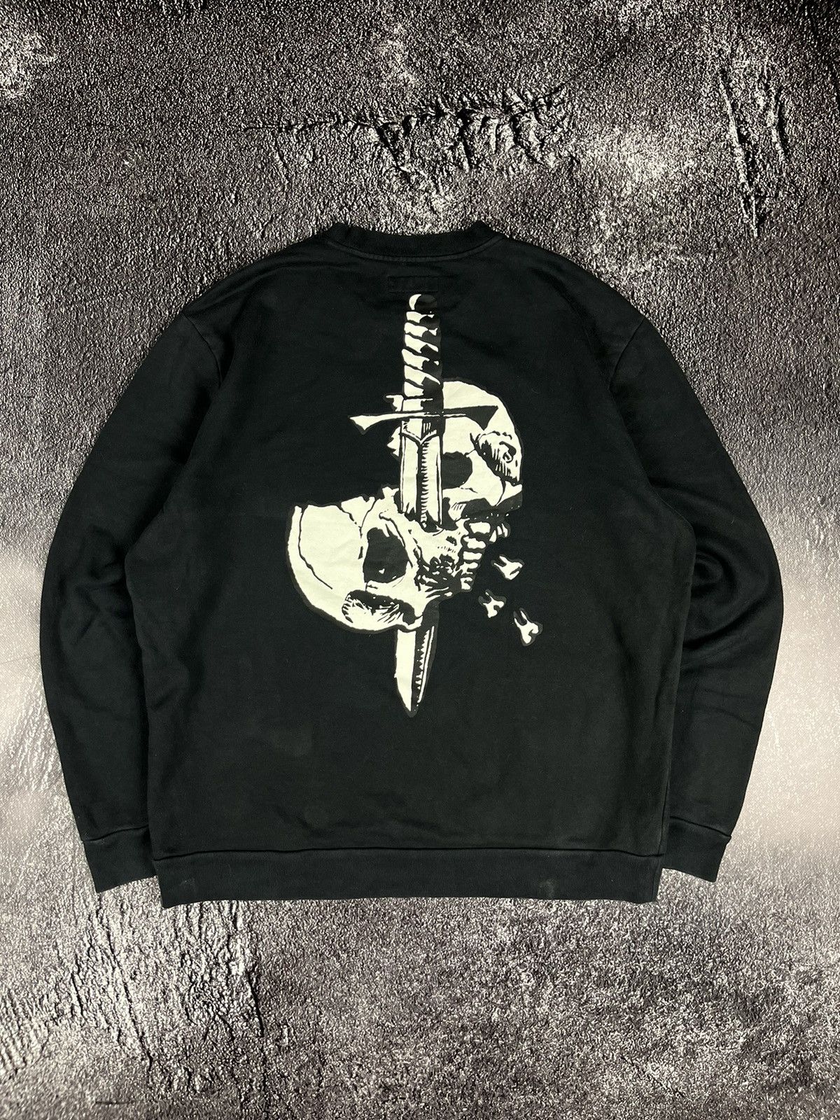 Allsaints Allsaints Splitter LS Crew Skull Knife Big Logo Sweatshirt Size US M / EU 48-50 / 2 - 1 Thumbnail