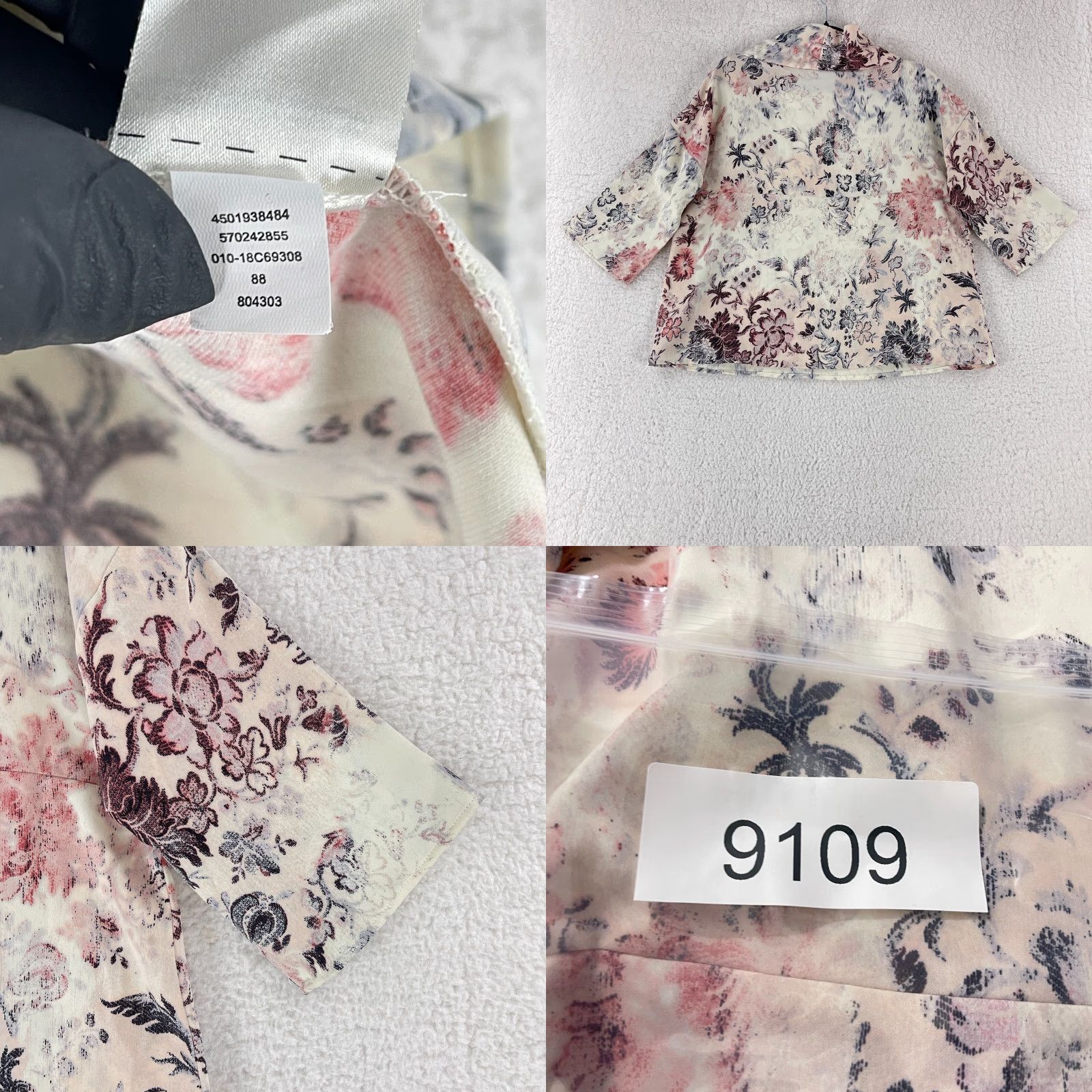 Vintage Chico's Shirt Womens Size 8/10 Ivory Parisian Floral Mock Neck 3/4 Sleeve Shirt Size M / US 6-8 / IT 42-44 - 9 Thumbnail