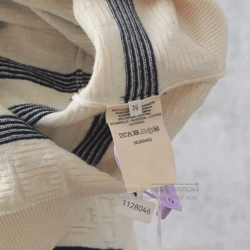 Hermes Hermes Black White Stripe Cashmere Sweater. Size US S / EU 44-46 / 1 - 5 Thumbnail