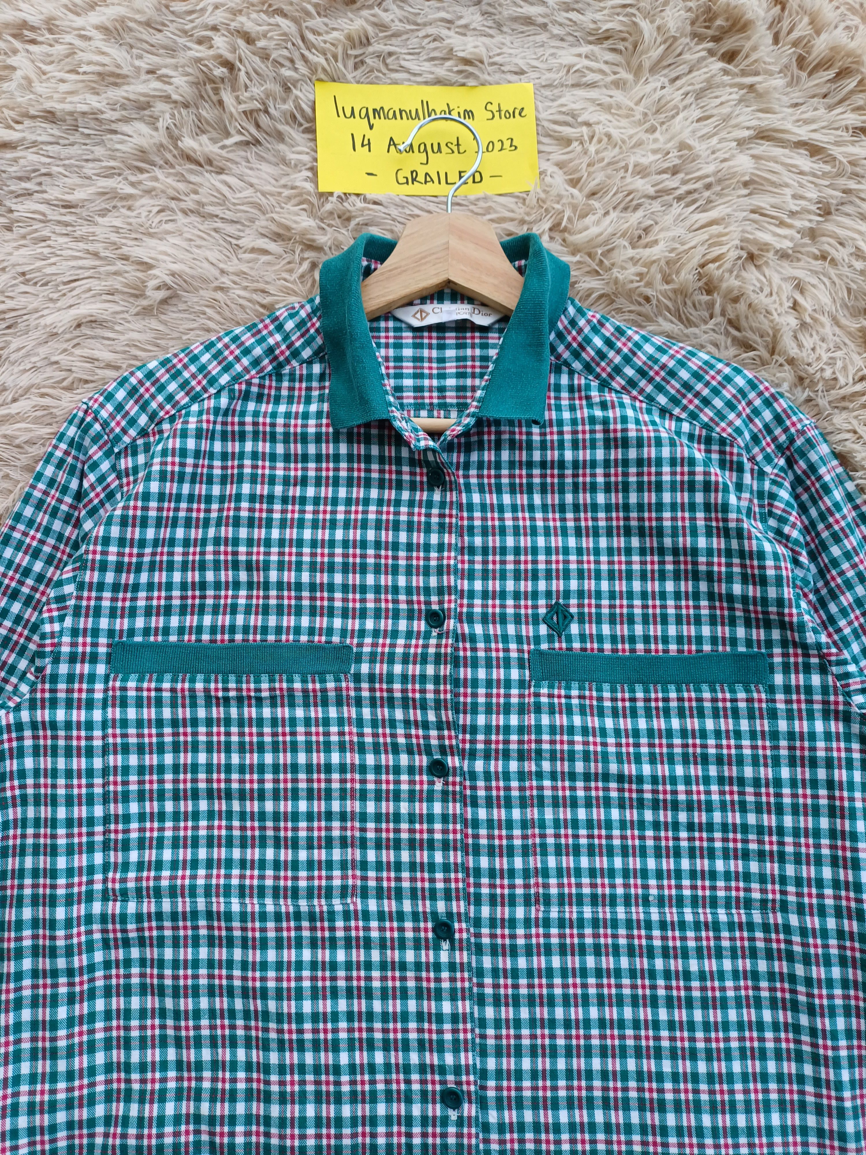 Christian Dior Monsieur Rare Vintage Christian Dior Checkered Longsleeve Shirt Size US L / EU 52-54 / 3 - 5 Thumbnail