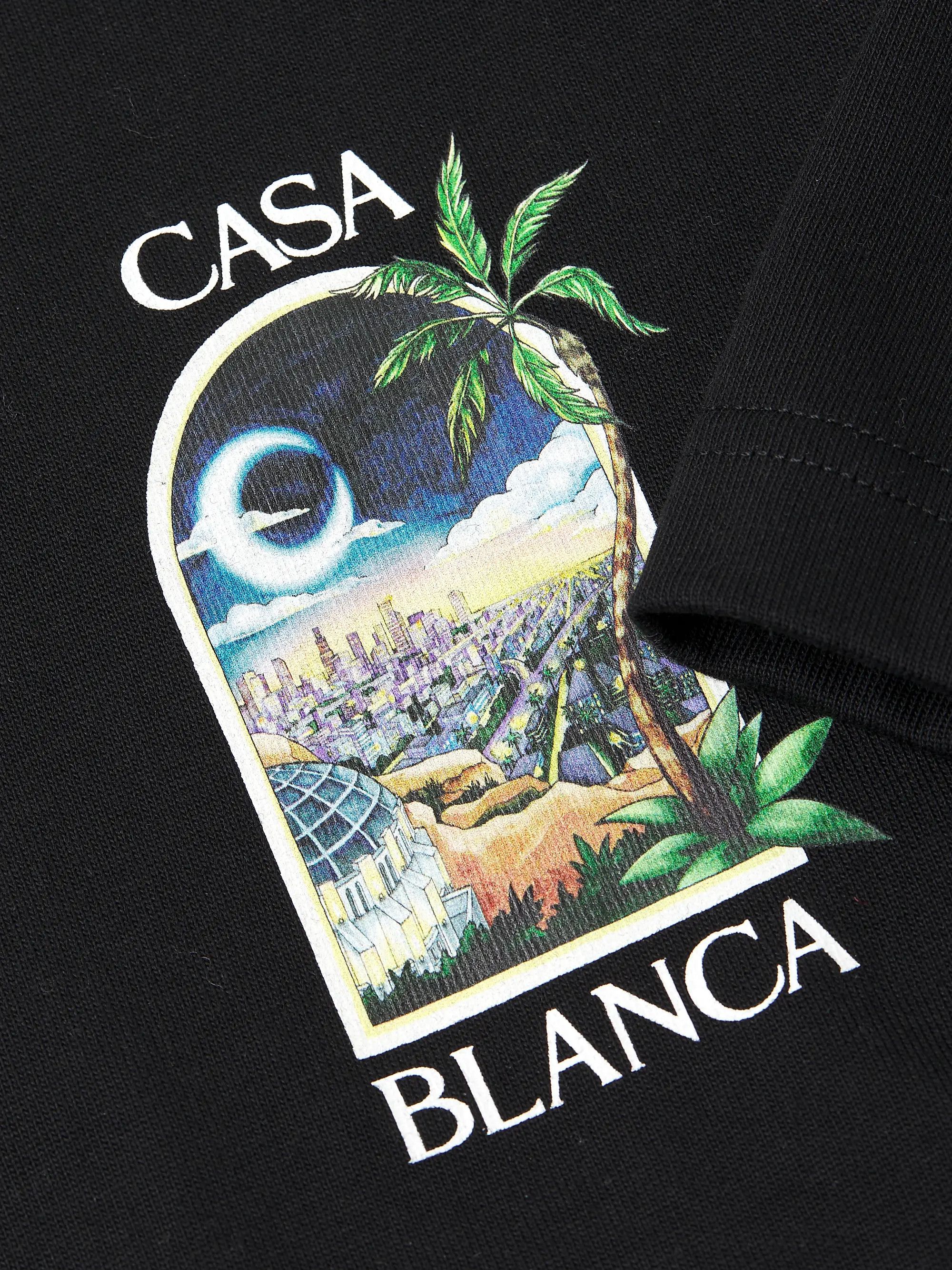 Casablanca os11x0725 LA Nights Printed Creweck T-Shirt in Black Size US XL / EU 56 / 4 - 6 Thumbnail