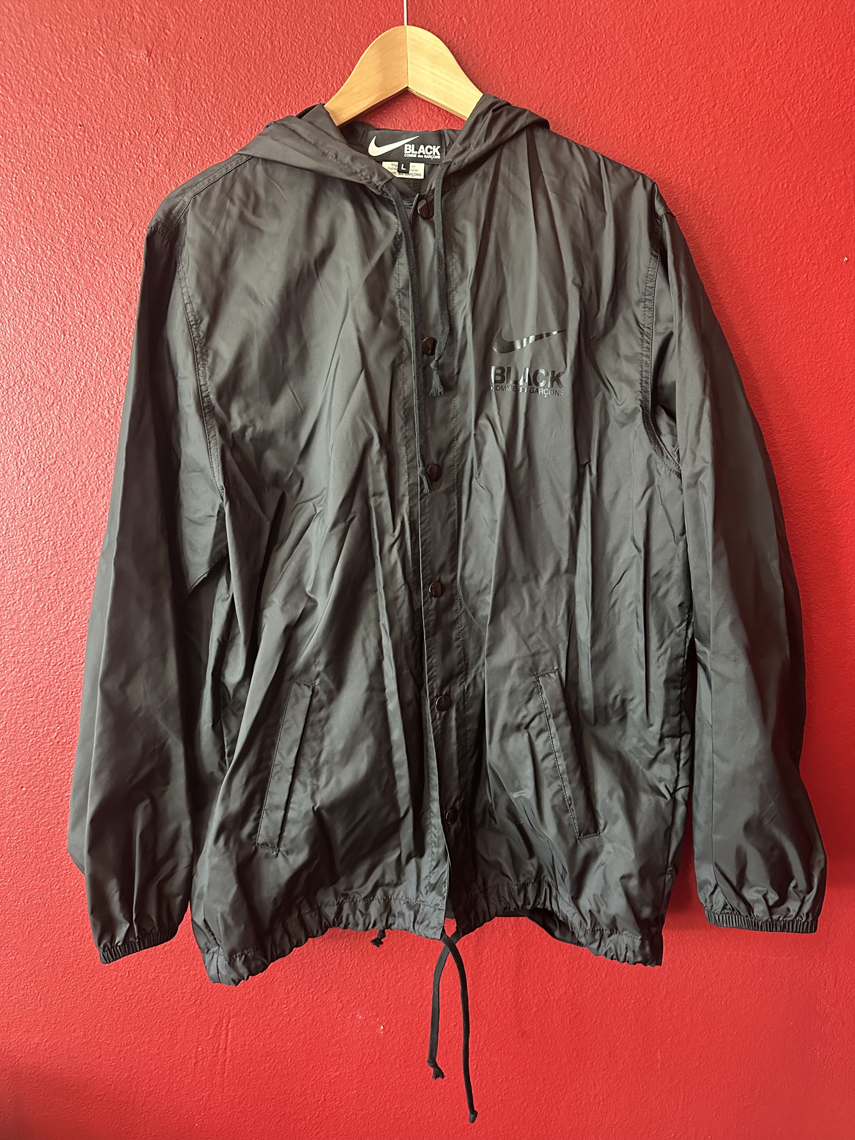 Comme des Garcons × Nike Comme des Garcons Black x Nike Air Hooded Coach Jacket Size US L / EU 52-54 / 3 - 3 Thumbnail