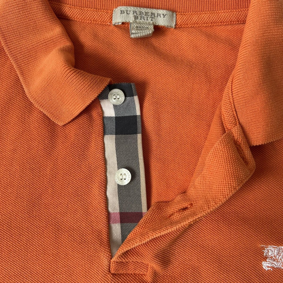 Burberry CRAZY 🦊 Burberry Brit polo t-shirt orange nova check Size US S / EU 44-46 / 1 - 6 Thumbnail