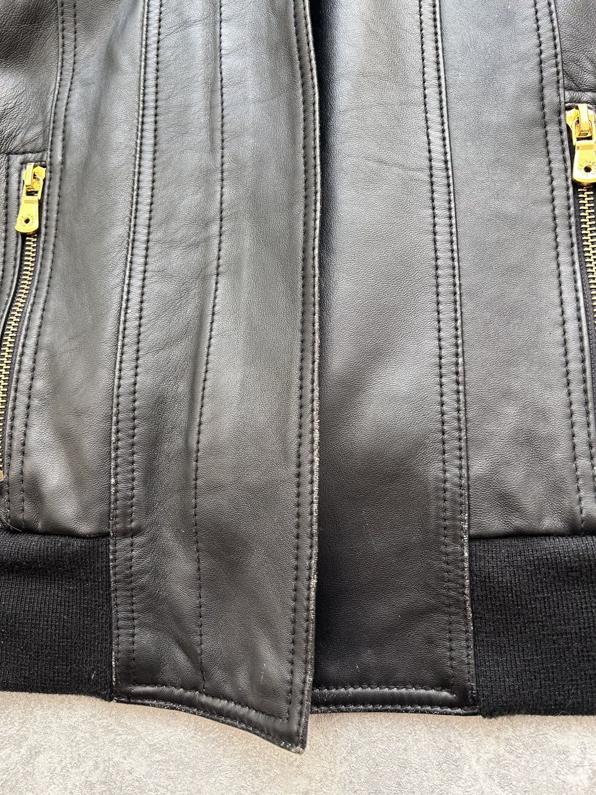 Dolce & Gabbana Dolce Gabbana Sheepskin Leather Moto Biker Jacket Size XS / US 0-2 / IT 36-38 - 11 Thumbnail