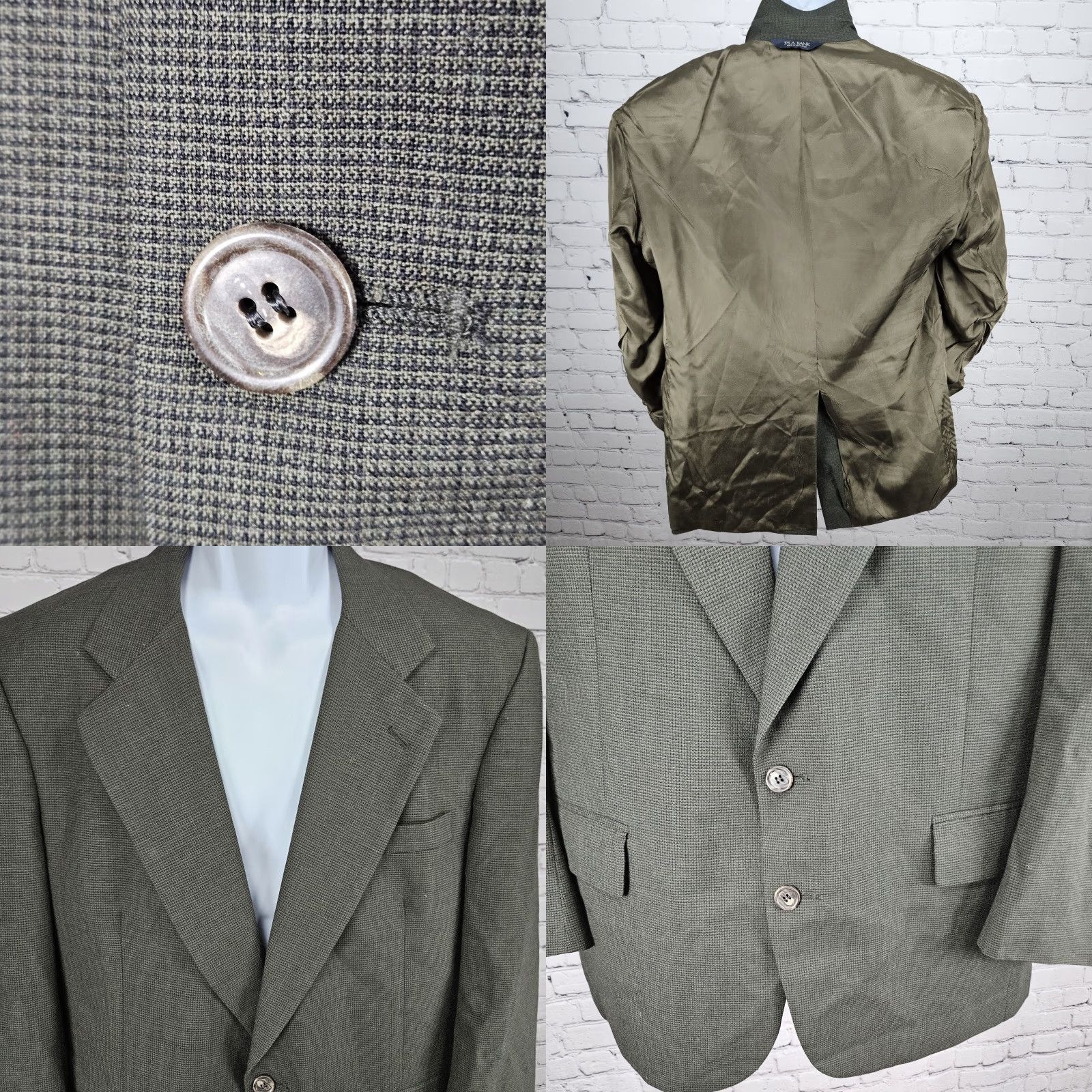 Jos. A. Bank Jos A Bank Green 100% Wool Blazer Sport Coat 42S 2 Button Business Express Size 42R - 8 Thumbnail