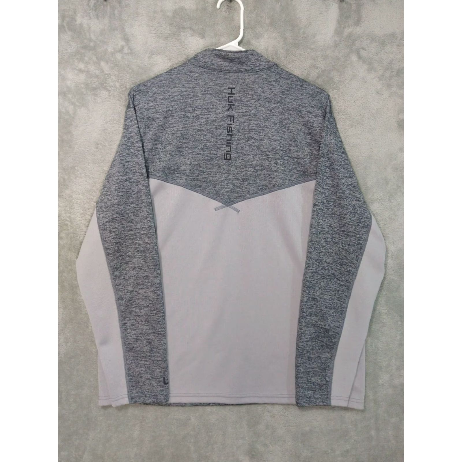 Vintage Huk Shirt Mens Large Gray Icon X Coldfront Long Sleeve Performance 1/4 Zip Size US L / EU 52-54 / 3 - 2 Thumbnail