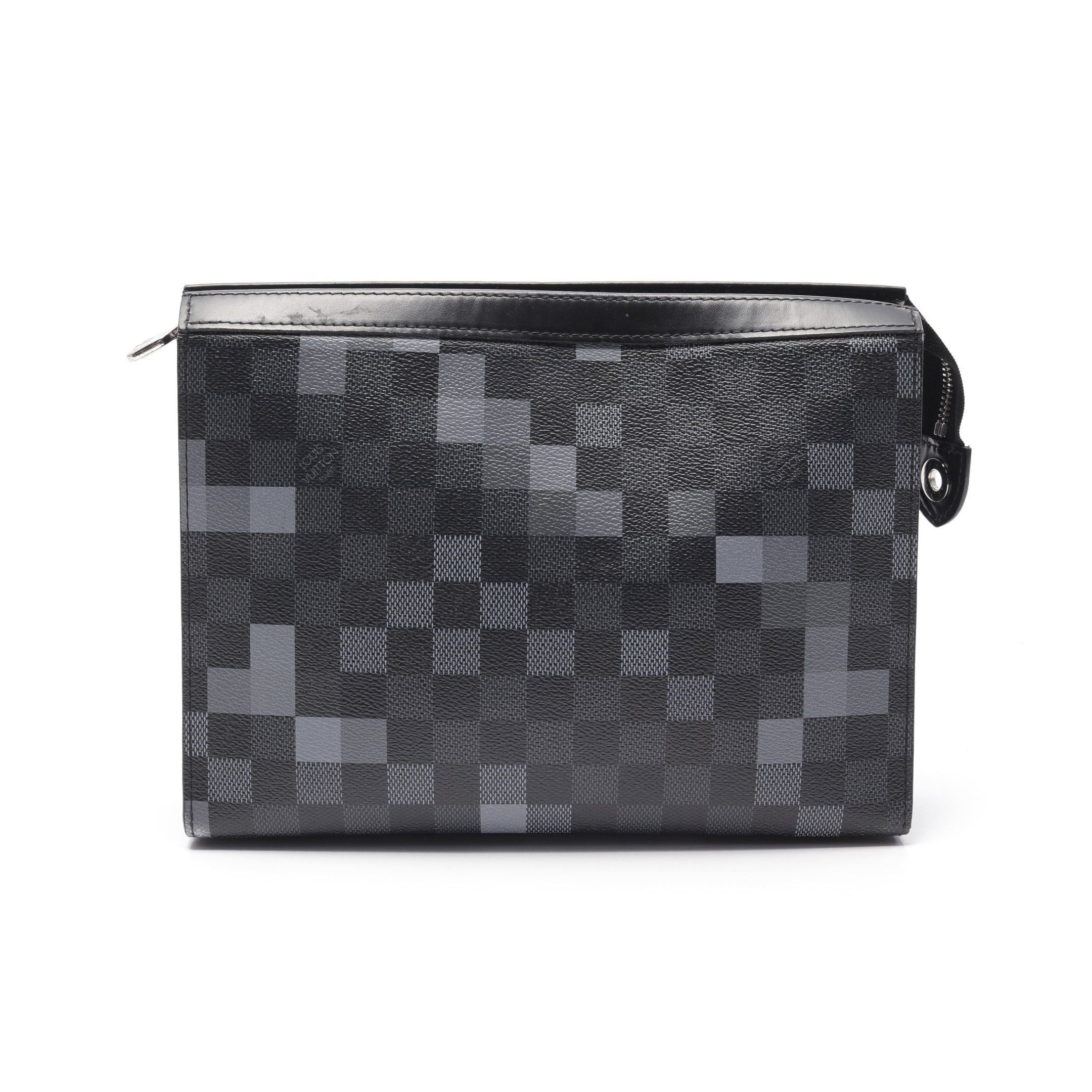 Louis Vuitton Pochette Voyage Mm Damier Graphite Pixel Clutch Bag