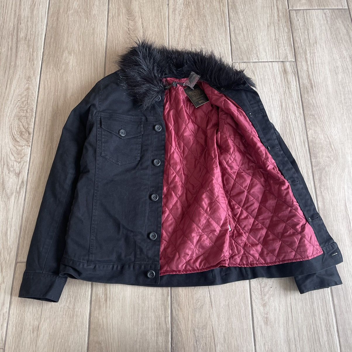 If Six Was Nine Vanana Gold Label Fur Collar Quilted Liner Trucker Jacket Size US M / EU 48-50 / 2 - 2 Thumbnail