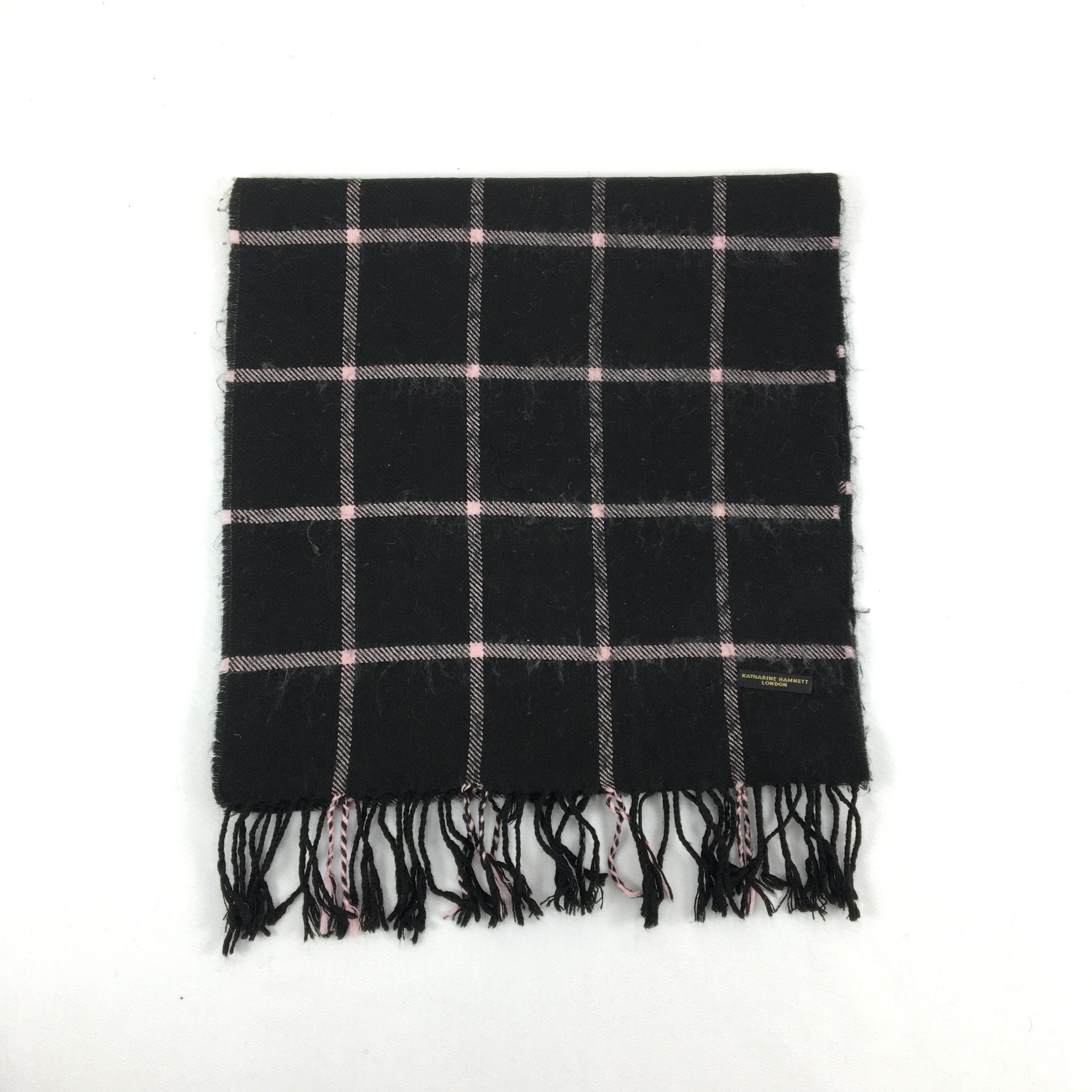 Katharine Hamnett London Vintage Katharine Hamnett Scarf Muffler Wool Check Scarves Size ONE SIZE - 2 Thumbnail