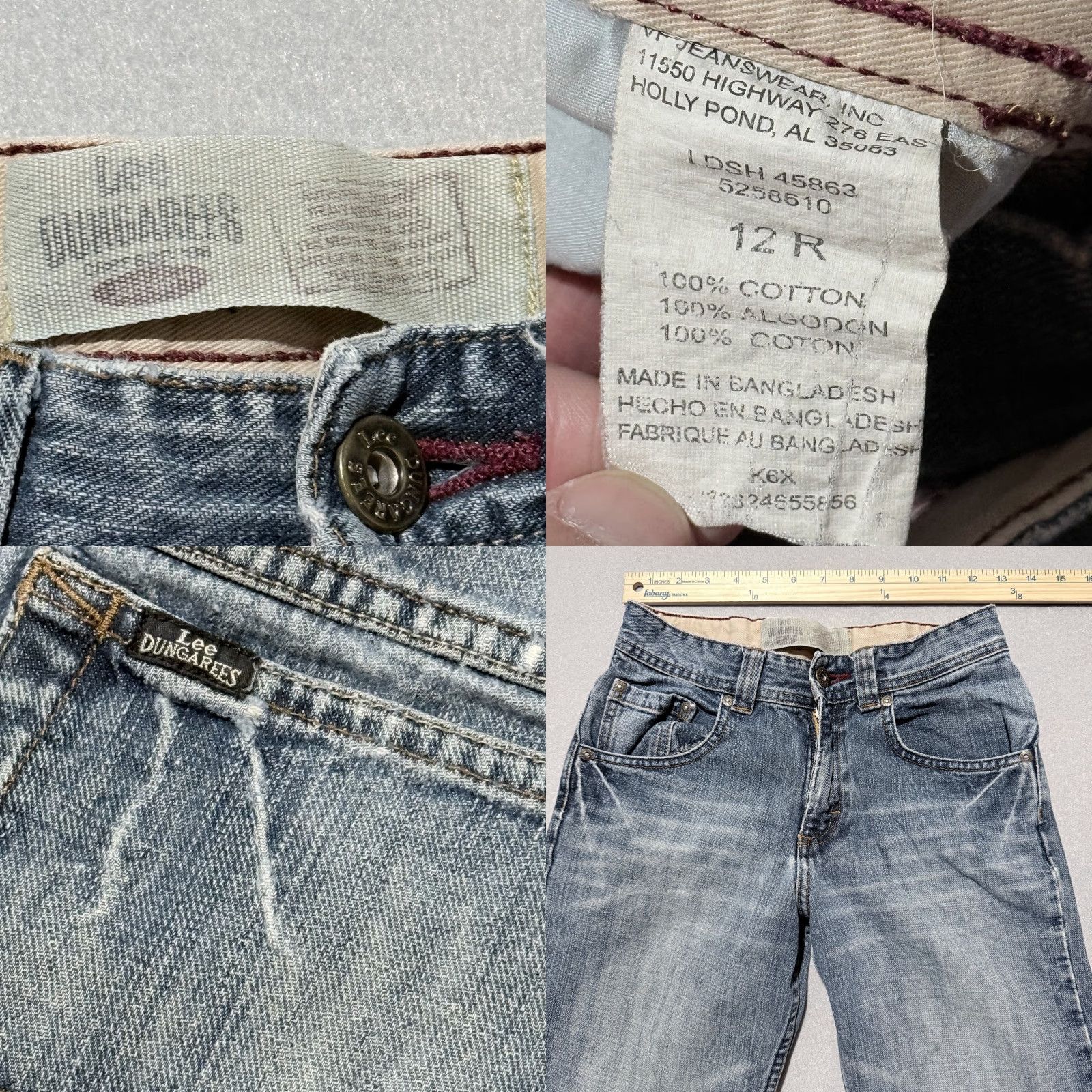 Lee Lee Jeans Women Mid Wash Distressed Straight 12R Blue 26W 5-Pocket Denim Size 34" / US 12 / IT 48 - 8 Thumbnail