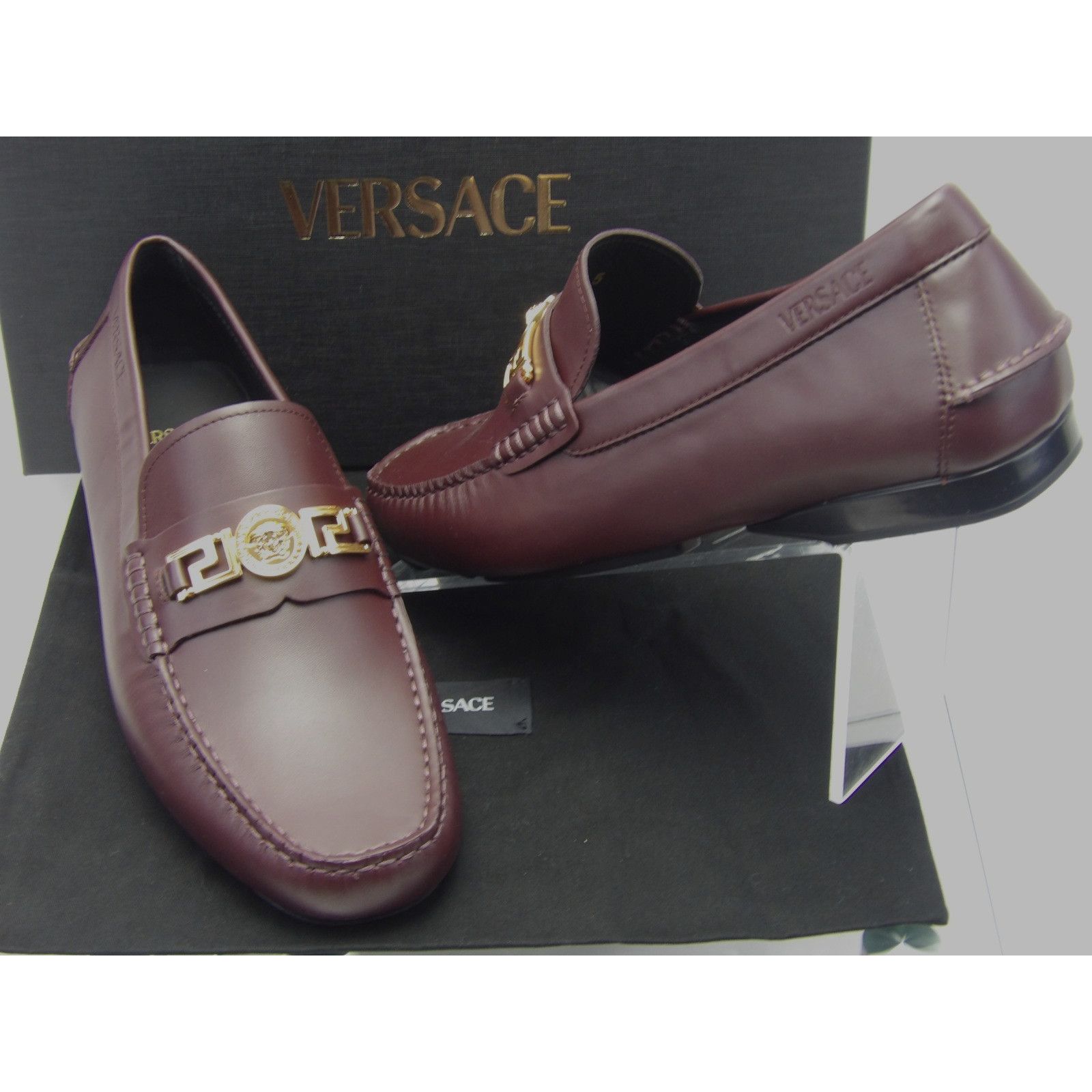 Versace VERSACE BROWN LEATHER GOLD MEDUSA HEAD LOGO LOAFERS 43.5 Size US 10.5 / EU 43-44 - 5 Thumbnail
