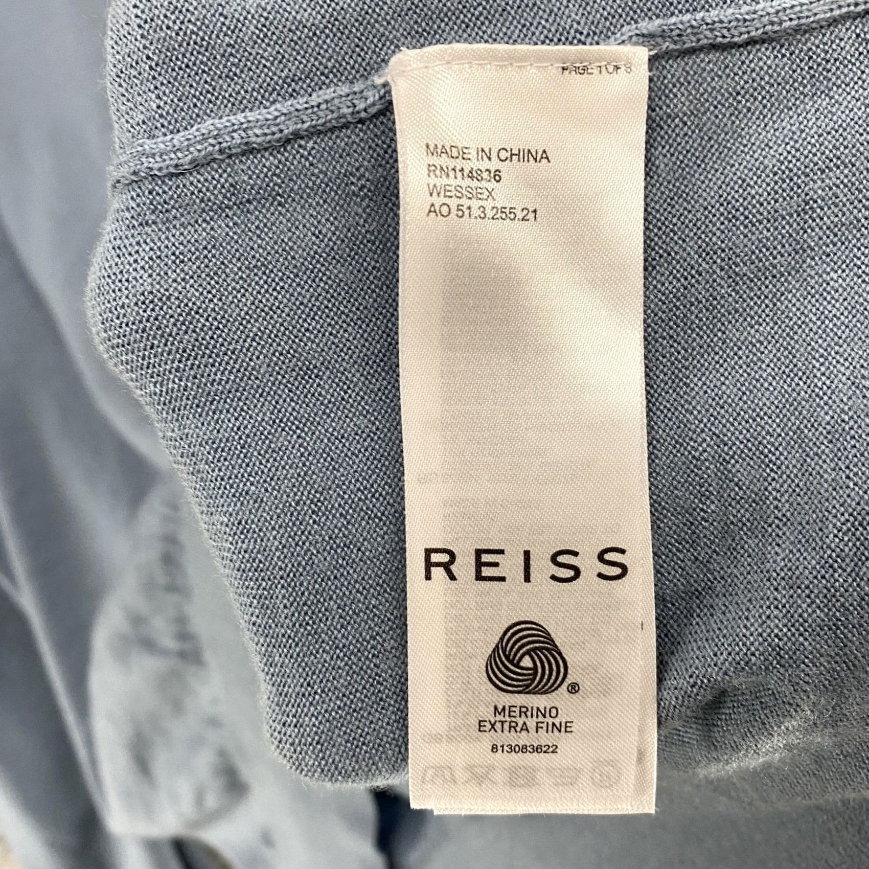 Reiss Reiss Wessex Sweater Mens L Blue 100% Merino Wool Crewneck Lightweight Knit Solid Size US L / EU 52-54 / 3 - 7 Thumbnail