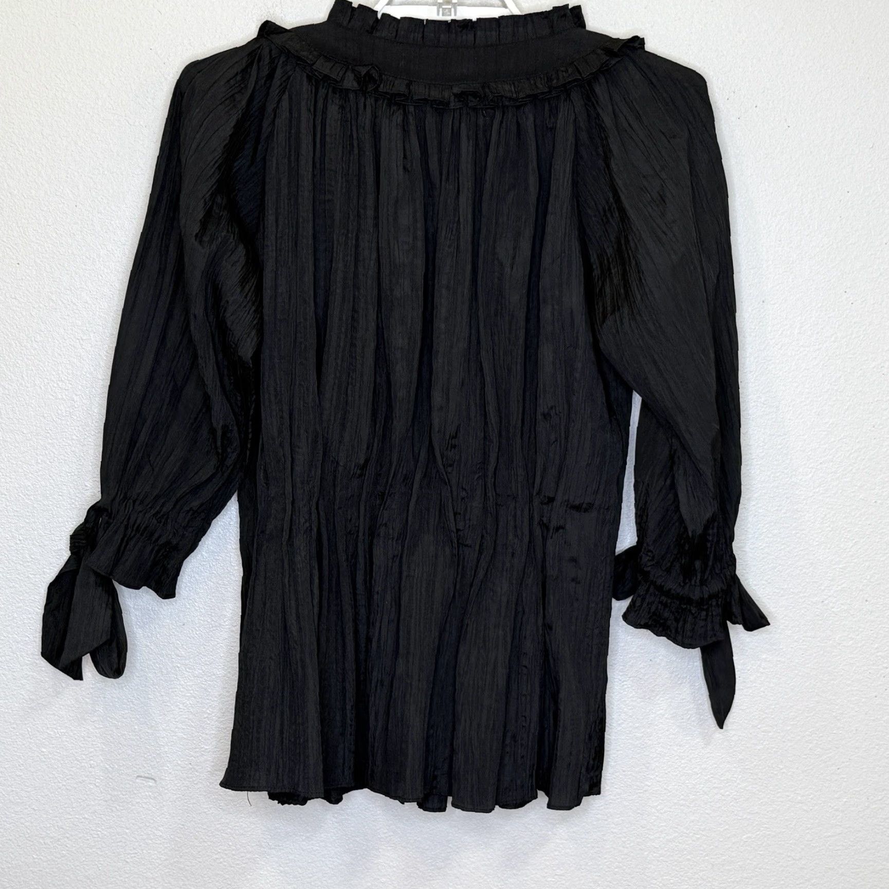 Vintage Ryu Top Womens Medium Black Goth Whimsygoth Fairy Button Front Long Sleeve Size M / US 6-8 / IT 42-44 - 6 Thumbnail