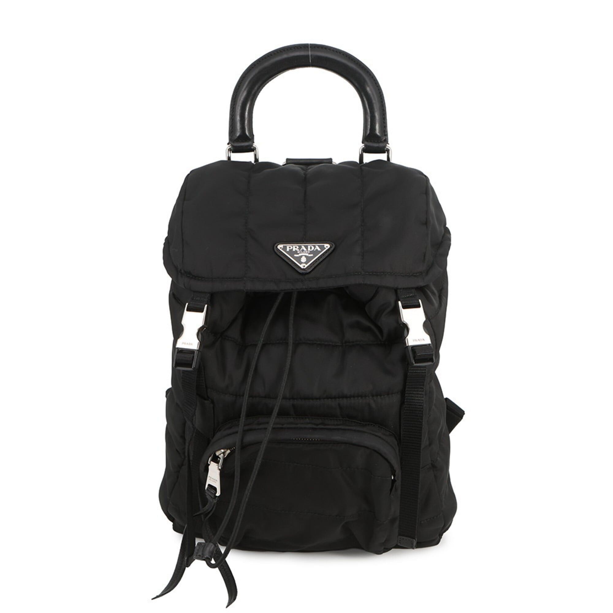 Prada Prada Quilted Backpack Nylon 1BZ002 PRADA Handbag Black Size ONE SIZE - 1 Thumbnail