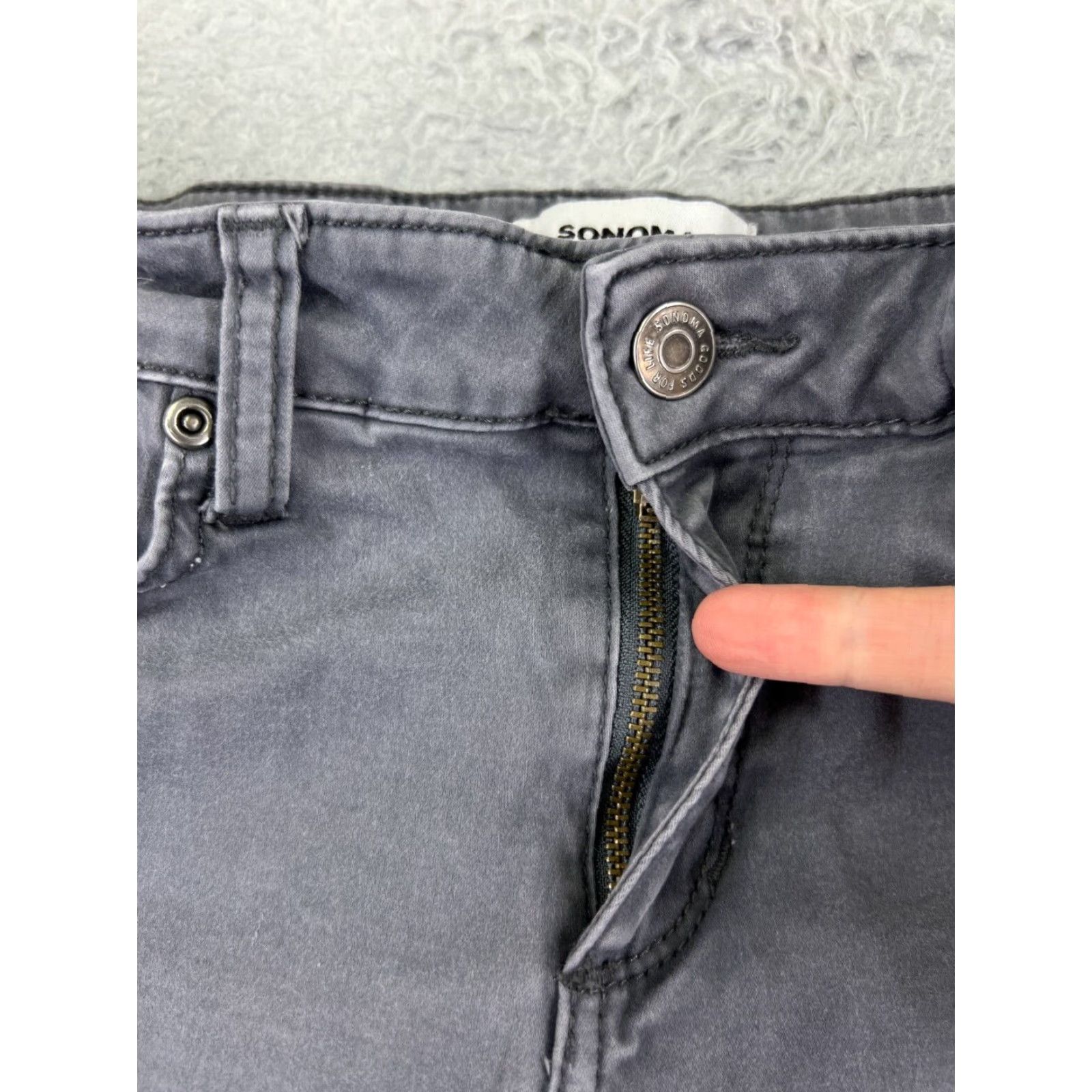Vintage Sonoma Jeans Womens 10 Gray Skinny Leg Cotton Viscose Blend Stretch 28x27 Casual Slim Denim Modern 90s? Size 32" / US 10 / IT 46 - 5 Thumbnail