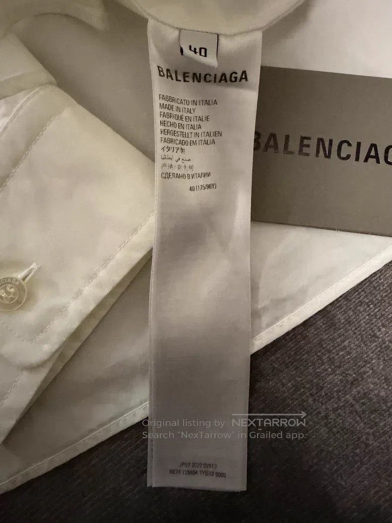 Balenciaga Balenciaga Embroidered Logo Long Sleeve Shirt Size US XXS / EU 40 - 4 Thumbnail