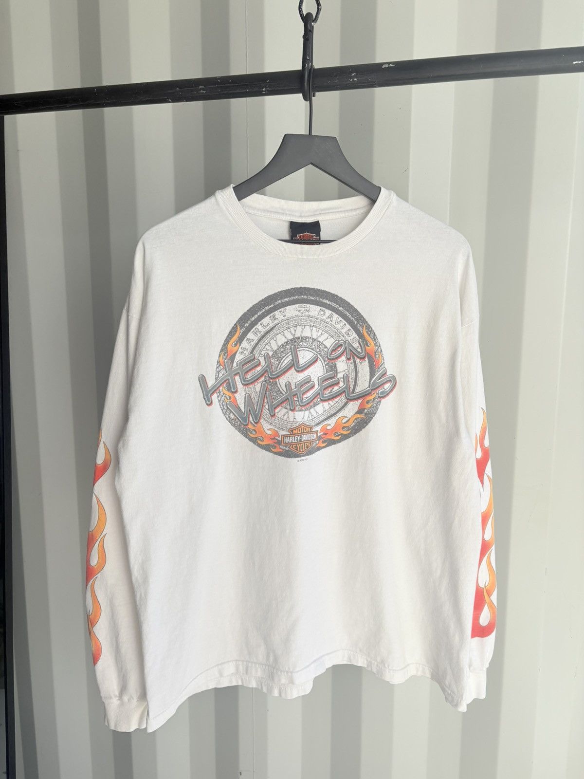 Harley Davidson Thrashed Flame Faded Shirt Distressed Band Tee Erd grunge Size US XL / EU 56 / 4 - 2 Thumbnail
