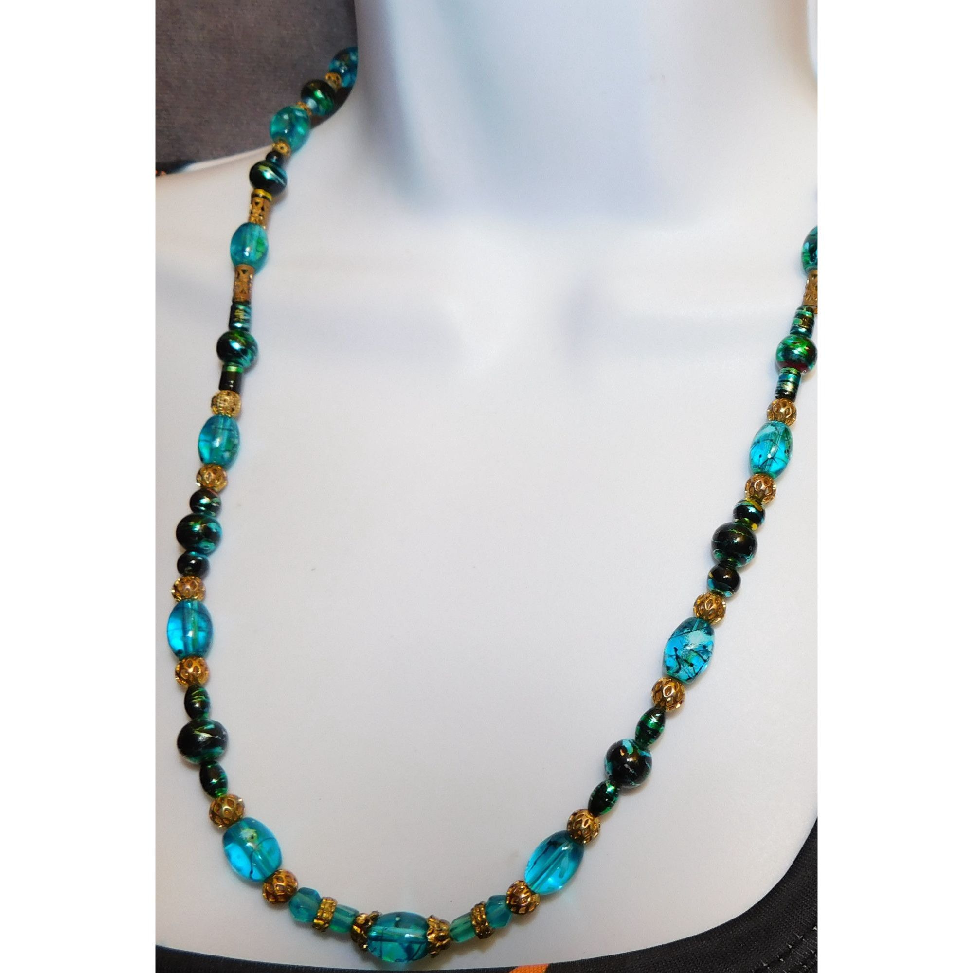 Other Blue And Gold Glass Necklace Size ONE SIZE - 4 Thumbnail
