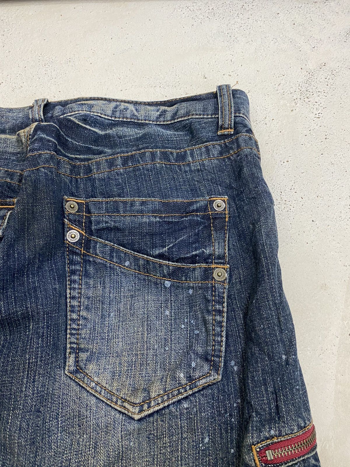 GOSTAR DE FUGA × Japanese Brand Vintage Rattle Rap Unique Faded Wash Zipper Accents Ripped Size US 33 - 19 Thumbnail
