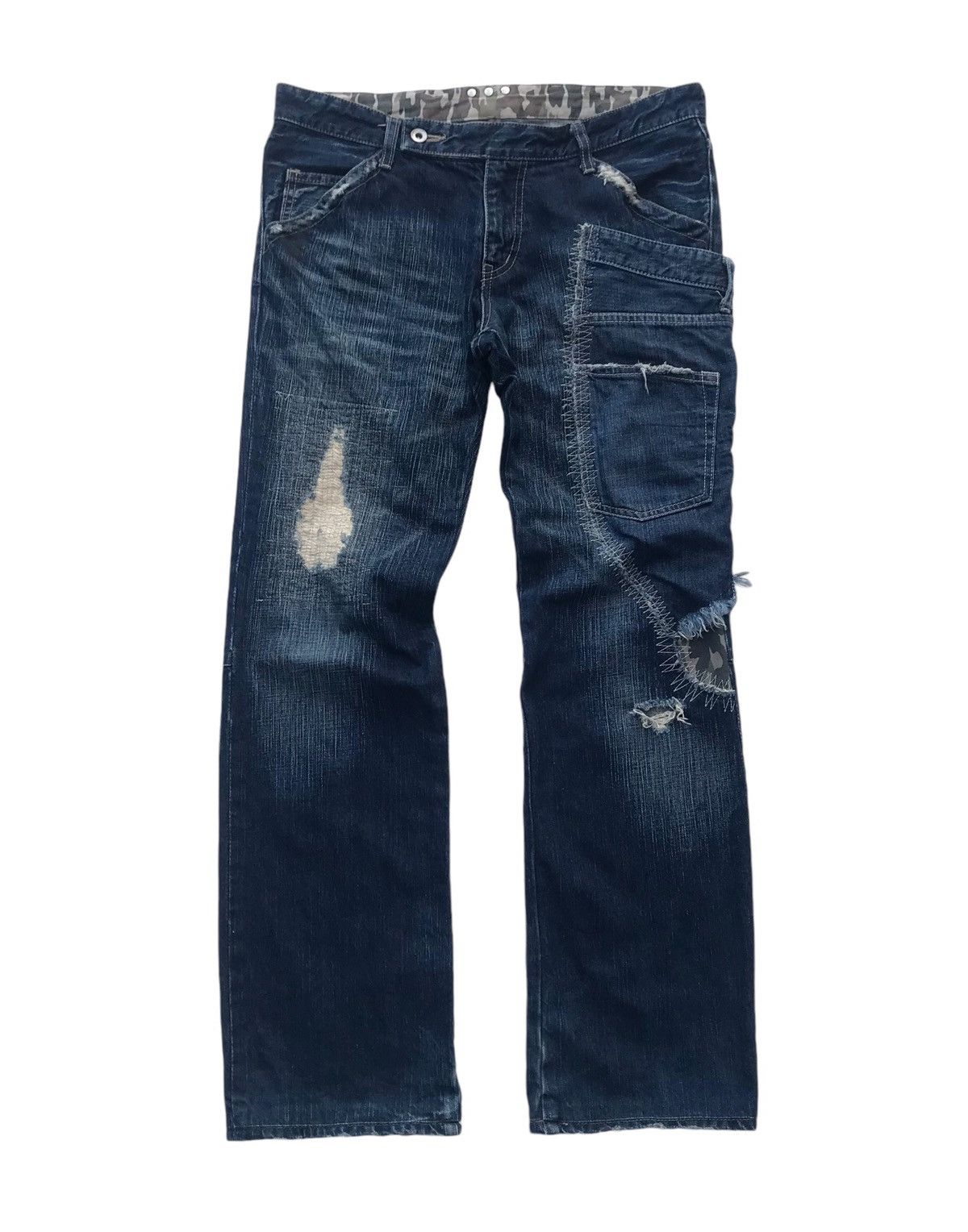 ABAHOUSE Rare Abahouse Japan Distressed Streetwear Denim Pants Size US 33 - 1 Thumbnail