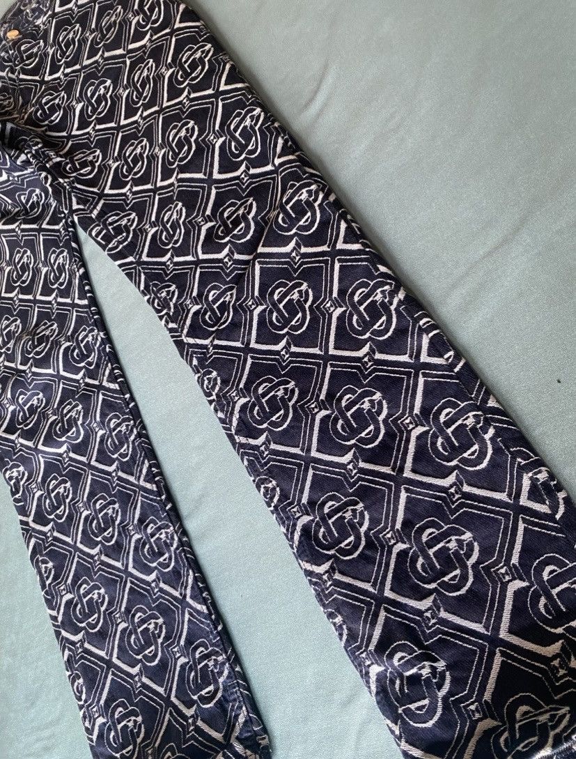 Casablanca Casablanca Navy OG Monogram Jacquard Jeans Size US 32 / EU 48 - 2 Thumbnail