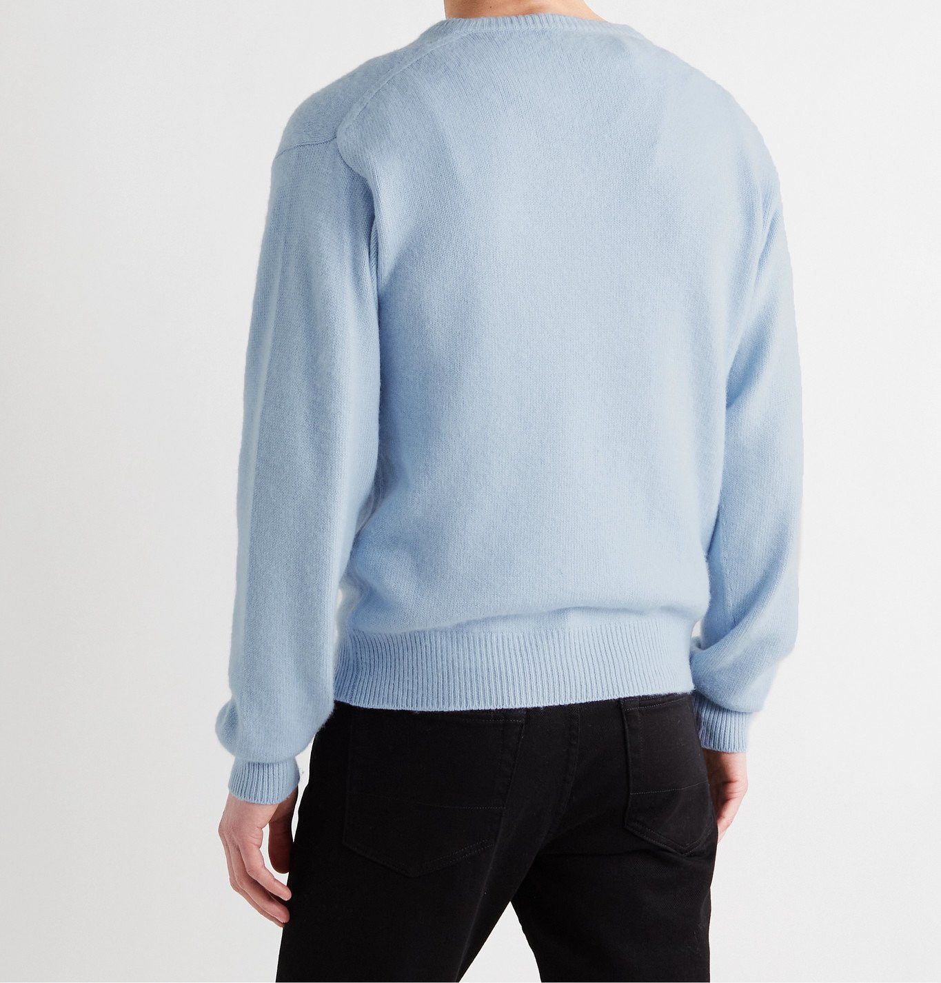 Tom Ford o1loc1c0324 TFK100 V-Neck Sweater in Light Blue Size US M / EU 48-50 / 2 - 4 Thumbnail