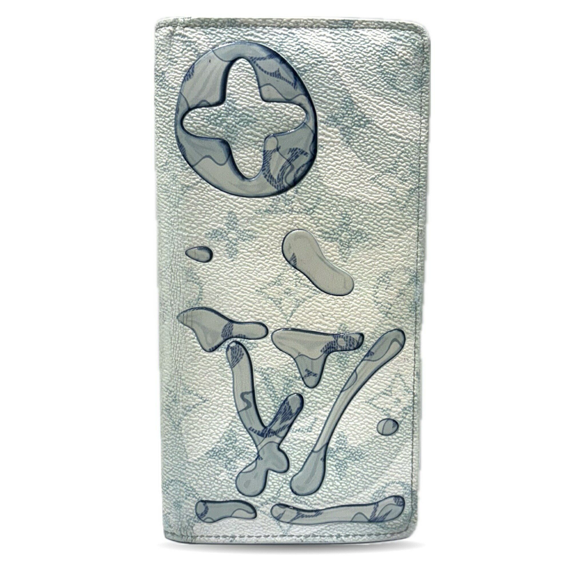 Louis Vuitton Louis Vuitton Monogram Aqua Garden Portefeuille Brazza Bi-fold Long Wallet Blue Leather M82306 LOUIS VUITTON Size ONE SIZE - 1 Thumbnail